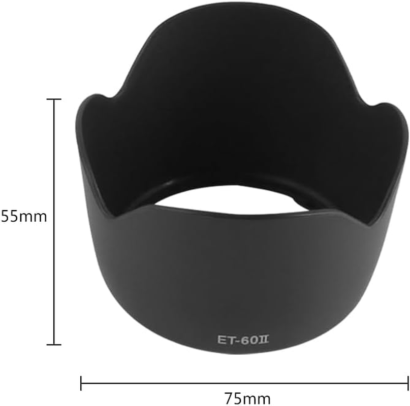 VOANZO Lens Hood Shade Lens Protector Lotus Type Hood Suitable for EF 75-300Mm F/4-5.6 III EFS 55-250Mm F/4-5.6 Is II EFS 55-2 50Mm F/ 4-5.6 2Pcs image number 4