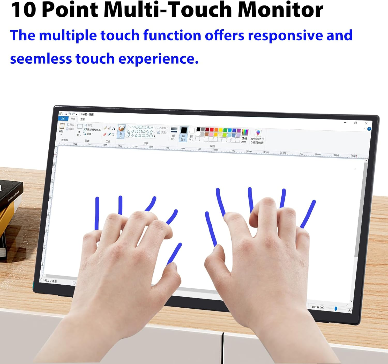 Geeekpi 18.5 Inch Portable Monitor 1920X1080 IPS Touchscreen 120HZ 1080P Touch Display with HDMI USB-C, Built-In Speakers, Kickstand VESA for Xbox PS4/5 Laptop Mac PC image number 6