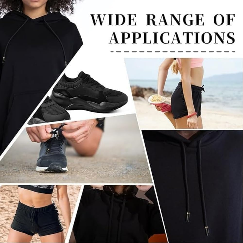 Jindizi 10Pcs Cotton Drawstring Cord Replacement Drawstrings for Sweatpants and Shorts，Universal Drawstring Hoodies，Premium Hoodie String Replacement，With Easy Metal Threader.（Cylindrical） image number 1