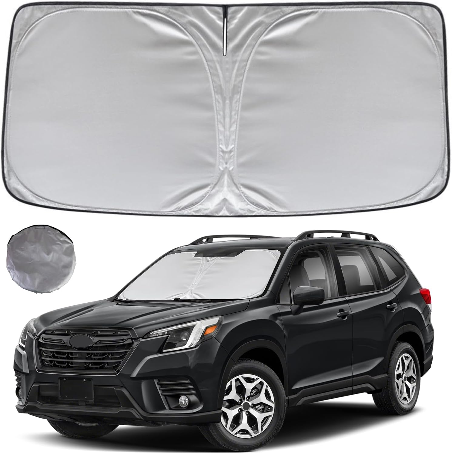 KAYZT Windshield Sun Shade for 2019-2024 Subaru Forester SUV Foldable Sunshade Front Window Custom Fit Car Accessories image number 3