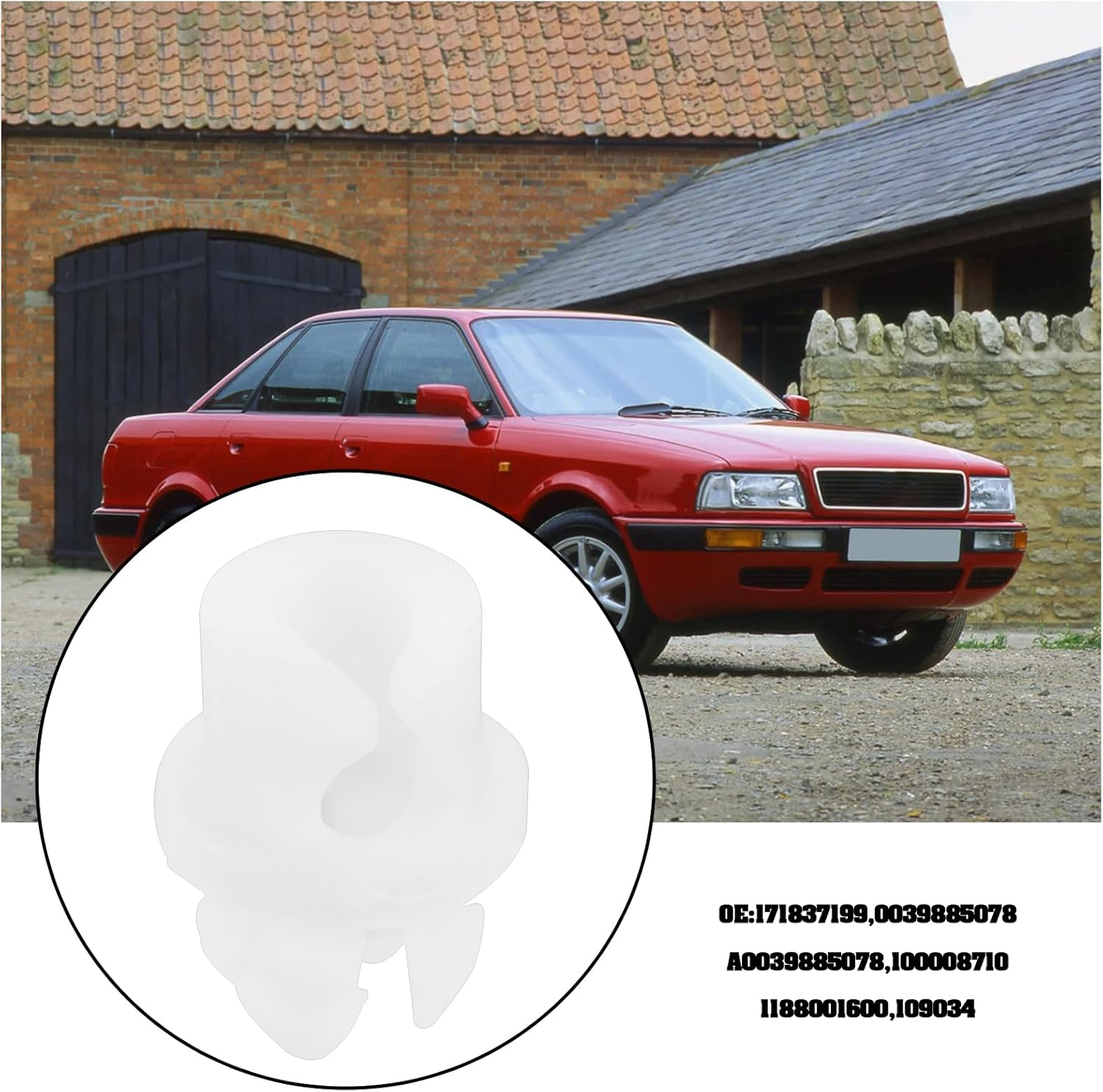 50PCS Automotive Door Lock Fastening Clip OE 171837199 0039885078 Compatible with VW Caddy 2003-2015 Compatible with Audi 80 B3 1987-1991 White image number 1