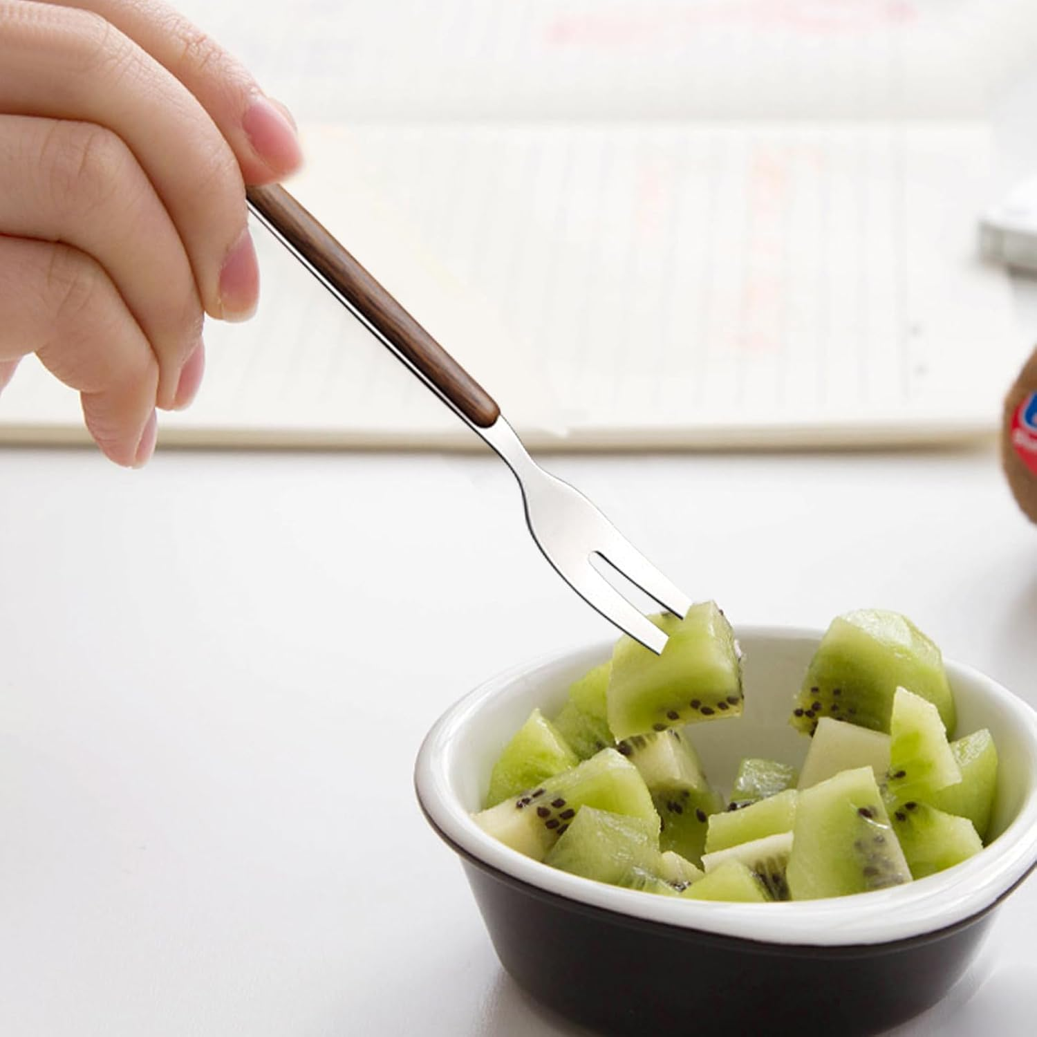 VANRA 6-Piece Salad Forks Stainless Steel 5.5 Inch Cocktail Appetizer Dessert Fork Mini Tasting Forks Silver Small Forks Flatware Set (6 Fruit Forks) image number 2