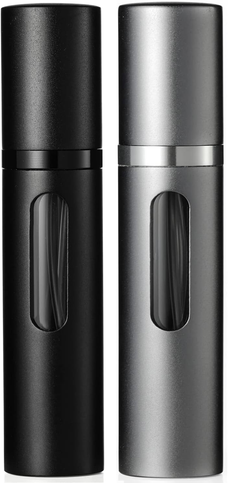 Travelofo Perfume Atomiser, Refillable, Empty Travel Perfume Atomiser, Mini Portable Spray Bottle with Window for on the Go, 8 Ml (Black & Grey) image number 5