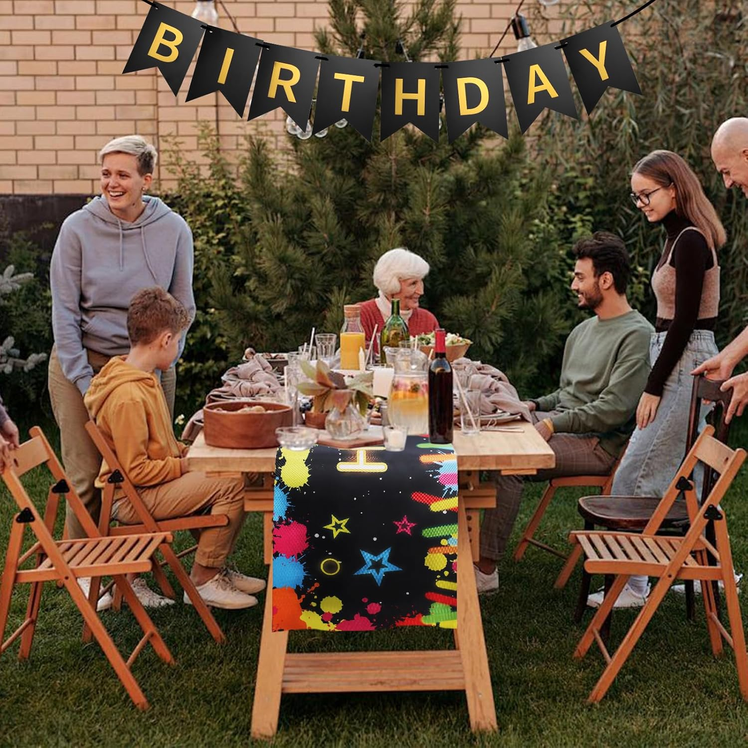 Bigqin Table Runner Oxford Fabric Birthday Party Tablecloth 180*30Cm image number 5