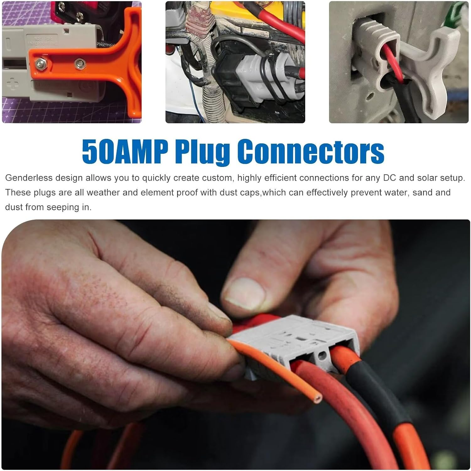 10X for Anderson Style Plug Connectors T Handle Dust Cap Cover 50AMP Battery image number 6