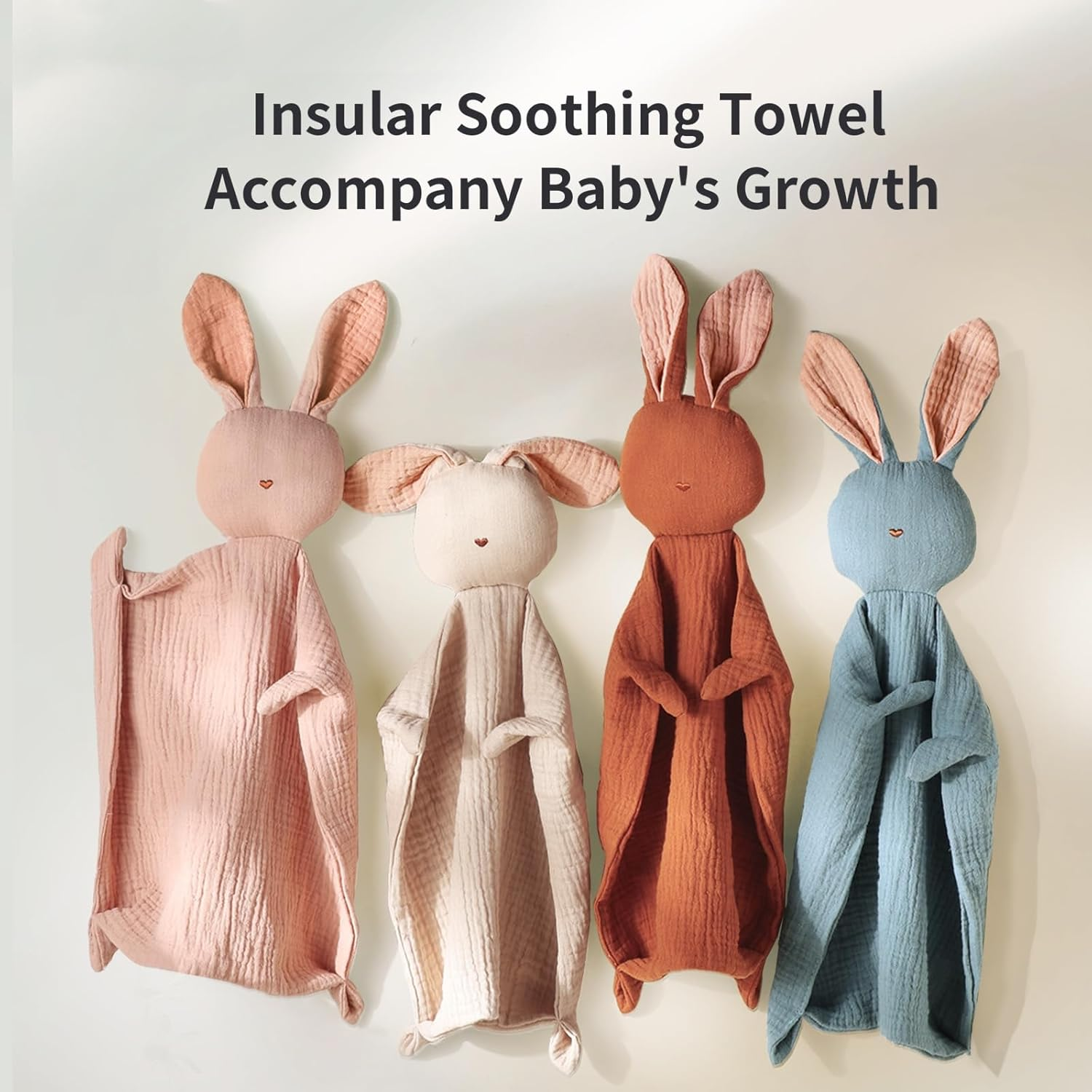 Insular Muslin Baby Lovey Security Blanket Soothing Towel (Khaki) image number 3