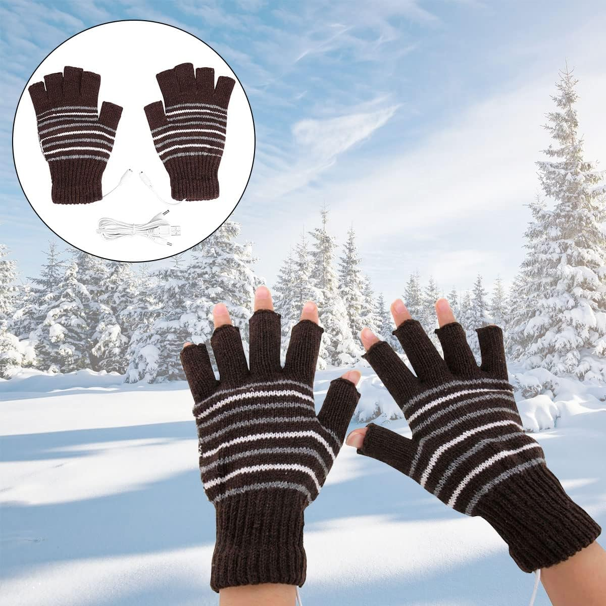 USB Beheizte Handschuhe, Beheizte Handschuhe &Uuml;ber USB, Waschbares, Unisex, F&uuml;r Radfahren, Skifahren, Wandern image number 4