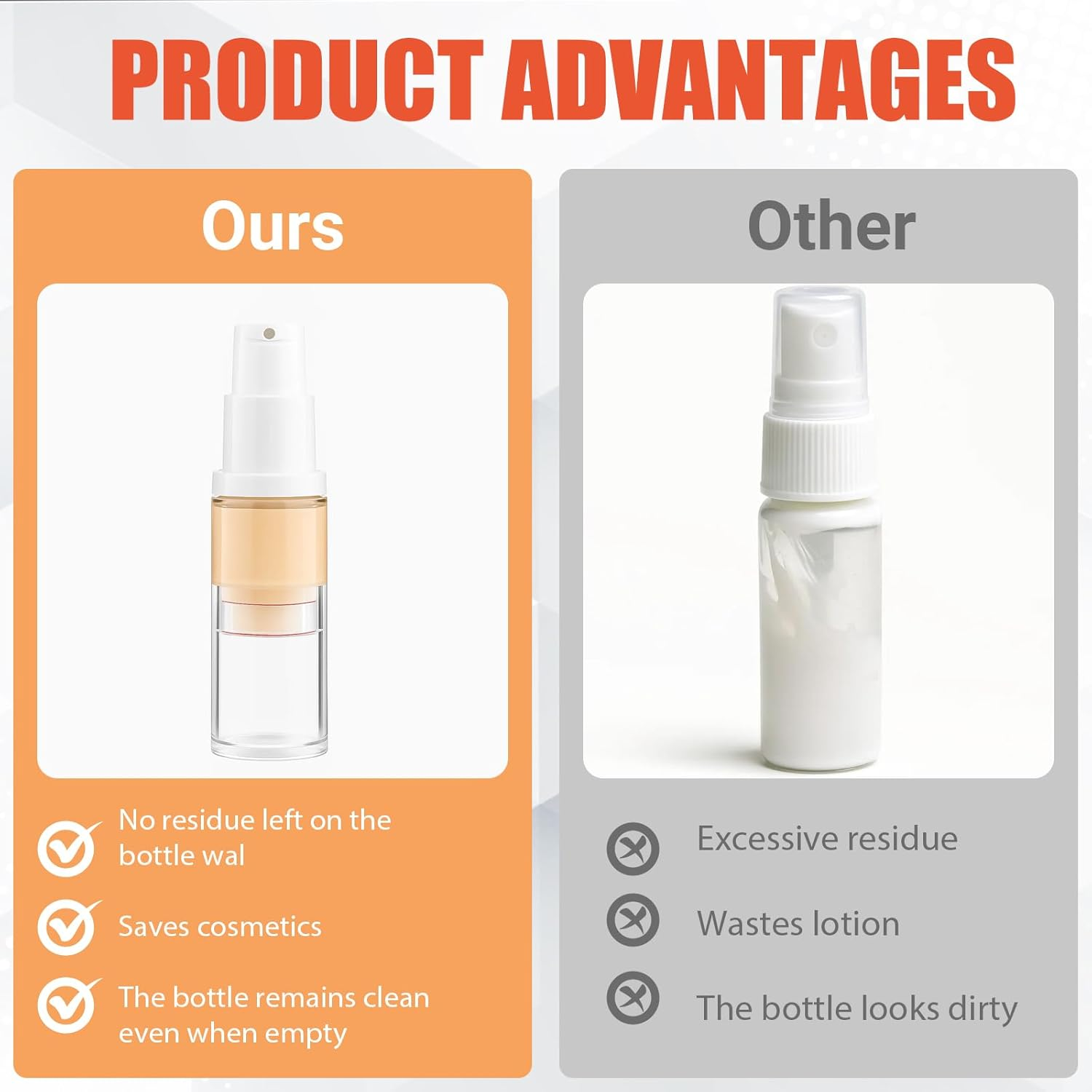 4 Pack 10Ml Clear Airless Pump Bottles, Refillable Vacuum Cosmetic Travel Containers, Leak-Proof Press Bottles for DIY Foundation, Gel, Essence, Lotion & Moisturizer image number 6