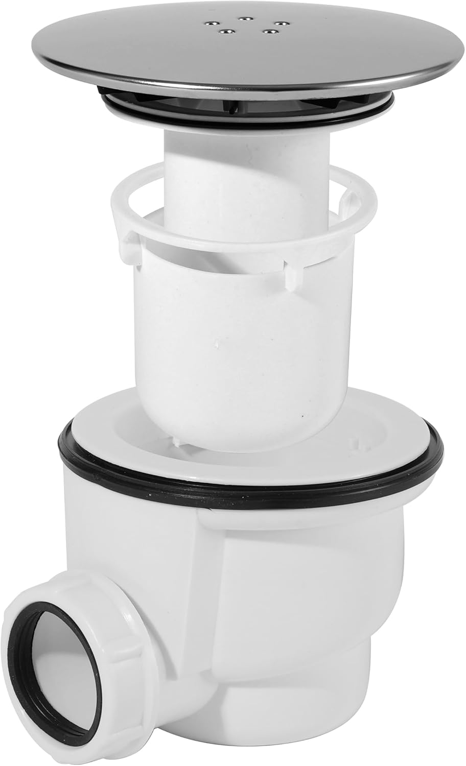 Shower Drain Cover 90Mm/115Mm Drain Cover Shower for Viega Tempople Waste Chrome Finish Shower Drain Lid with Odor Stop Bucket, with Hair Catcher for Shower Drain image number 2