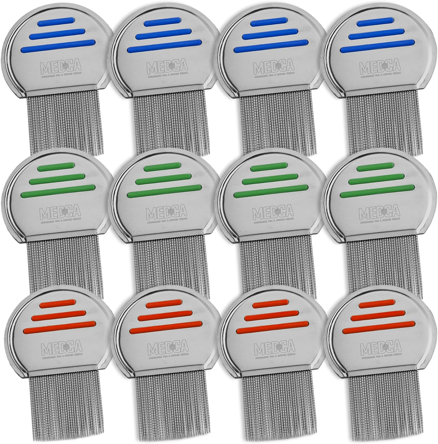 Lice Comb - (Pack of 12) Head Lice Treatment That'S Individually Packaged Professional Stainless Steel Louse and Nit Combs Removes Eggs with Rounded Tips for Comfort image number 3