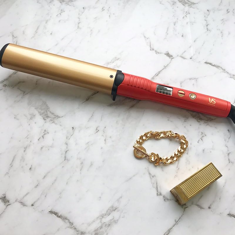 VS Sassoon Enrich Undone Curls 38Mm Large Barrel Hair Curler, Fast Heat Up, 5 Heat Settings 150&deg;C to 210&deg;C, Triple Infused Technology, Almond, Keratin & Ceramic for Smooth & Shiny Results, Auto Shut-Off. Coral (VSC2386CA) image number 4