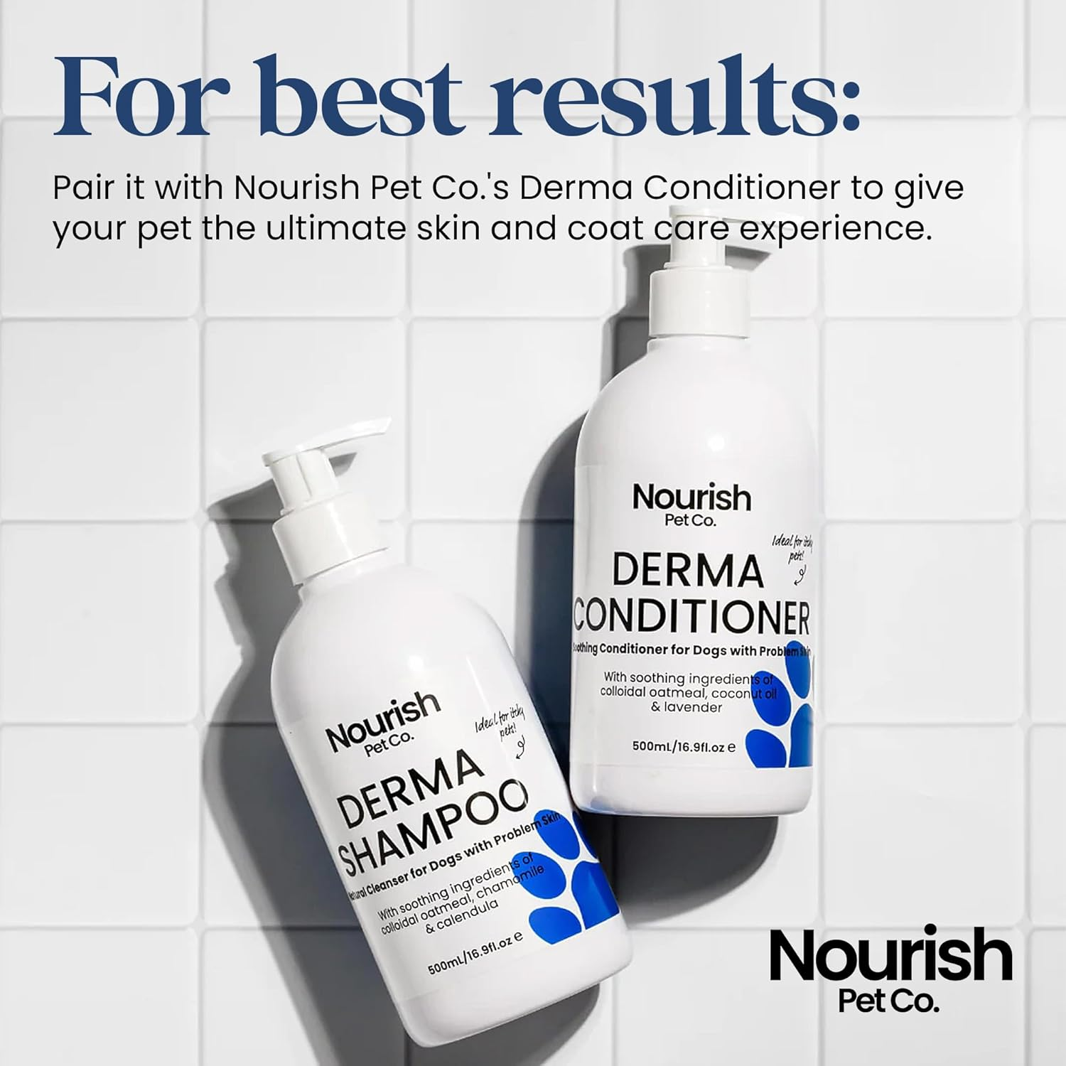 Nourish Pet Co. Derma Shampoo for Itchy Dogs - Dog Shampoo for Sensitive Skin, Hypoallergenic Gentle Cleansing Wash, Soothes Dryness & Irritation, Supports Coat Health image number 6
