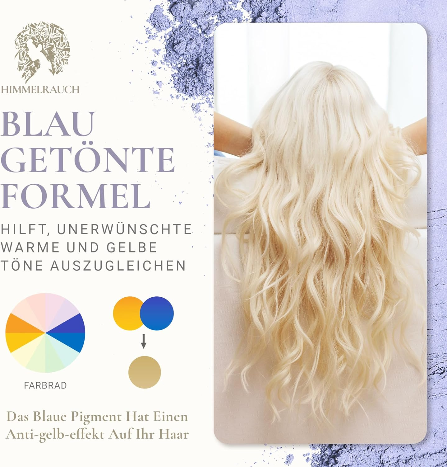 Himmelrauch Bleaching Powder - Bleaching up to 7 Tones - anti Yellow, Dust-Free, Vegan, Paraben-Free, Gluten-Free, Silicone-Free Thickness, Creamy Paste for Excellent Hold in Hair 500 G image number 6