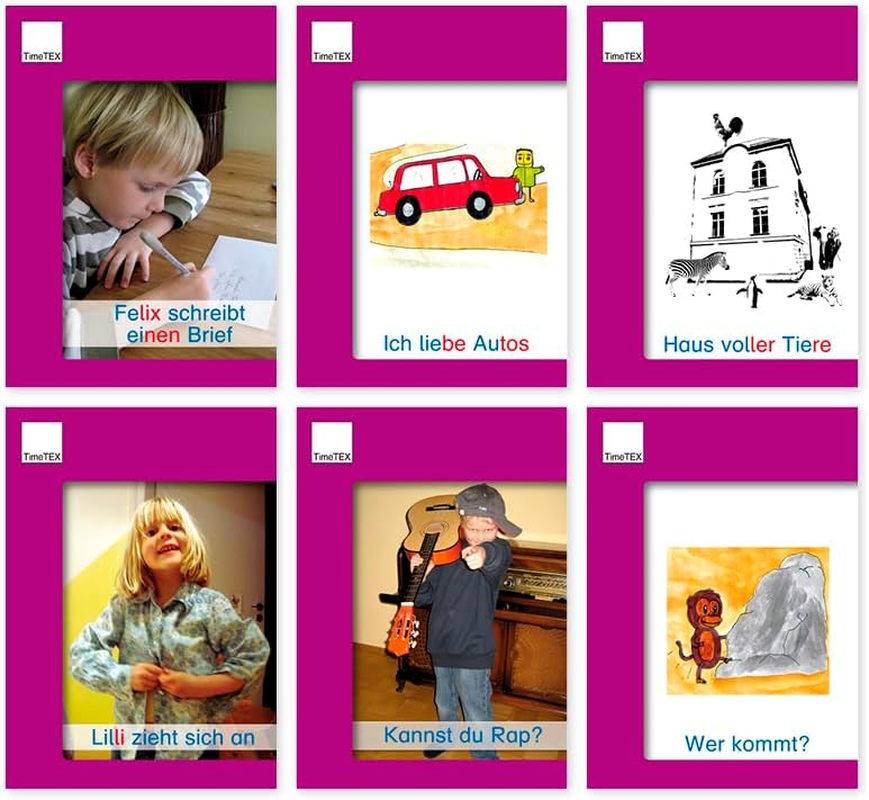 Timetex - Set of Reading Books A6, Purple Series | First Reading Books for School with Simple, Words and Clear Assignment Word Picture | Contents: 6 Booklets with 8 Pages for 5Th Grade image number 6