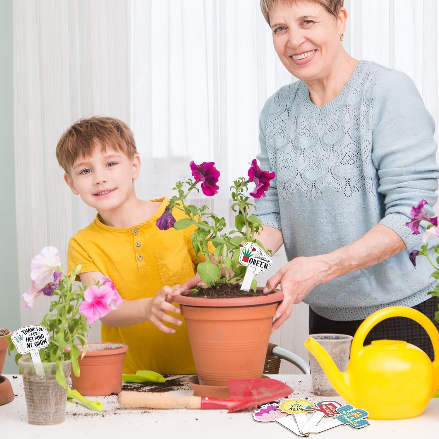 GEEHUA 15Pcs Funny Wooden Plant Markers, Garden Plant Labels Tab Cute Patterns Plant Signs for Succulent Flowers Greenery Seedling Plants Waterproof Plant Tags for Outdoor Indoor Patio Supplies image number 6