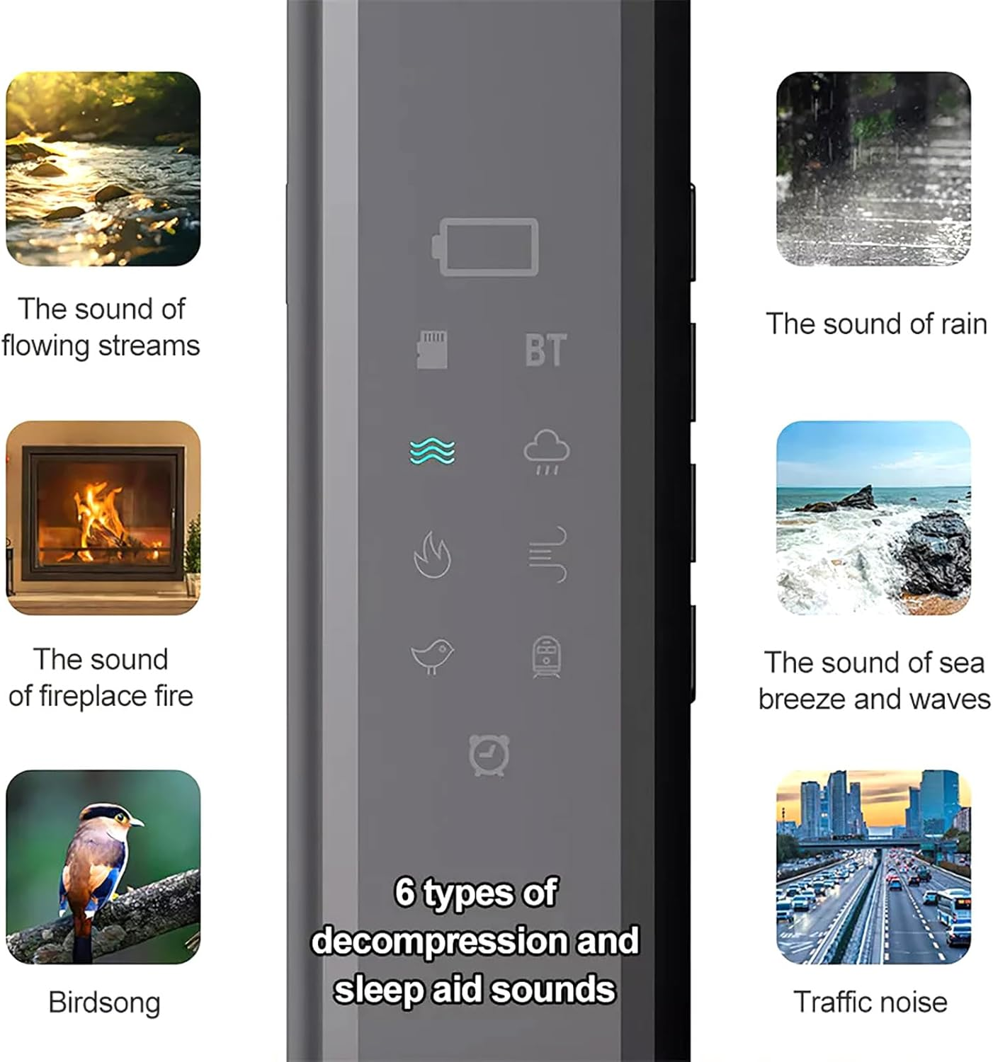 Pillow Speaker for Sleeping 6 Decompression Sounds Timed Shutdown Support TF Card Bone Conduction Bluetooth Speaker image number 1