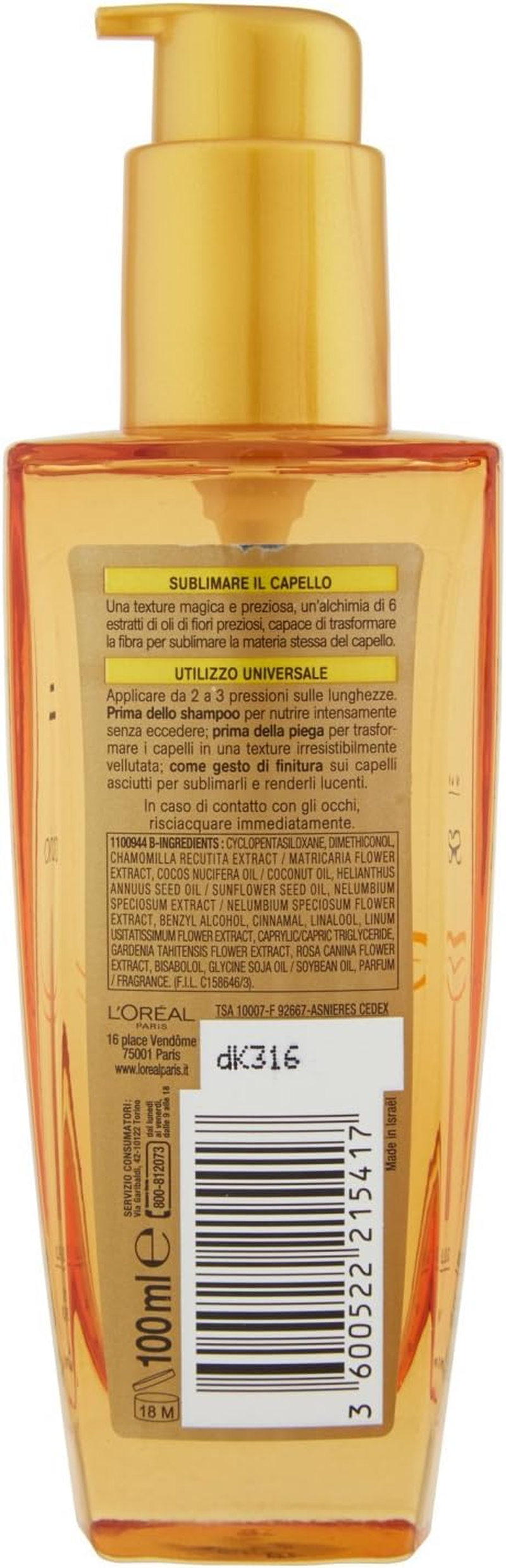L 'Or&eacute;al Paris Elvive Extraordinary Oil Nourishing Treatment Normal or Dry Hair image number 4