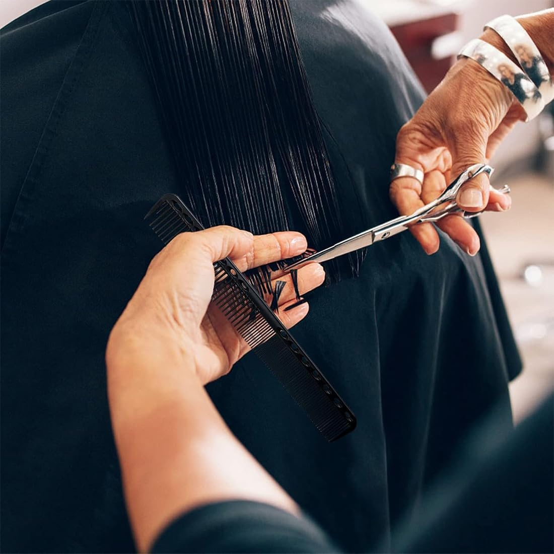 NIANOPKM 4 Hair Combs - Shatterproof Premium Men'S Antistatic Hair Comb Hairdresser for Hair Cutting - Men & Women - Hair Cutting Comb - Hair Comb - Comb Antistatic - Shaving Comb image number 5