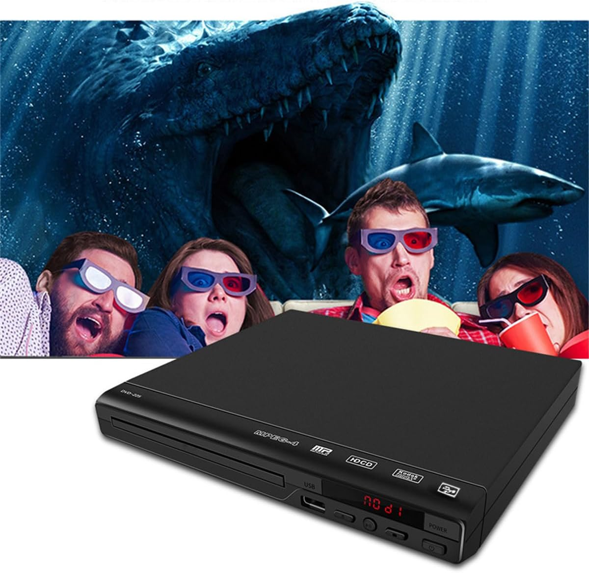 AIMALL Multi-Region HD 1080P DVD Player with HDMI, RCA, Coaxial Output, Includes Remote and Cables, Compatible with Various Formats