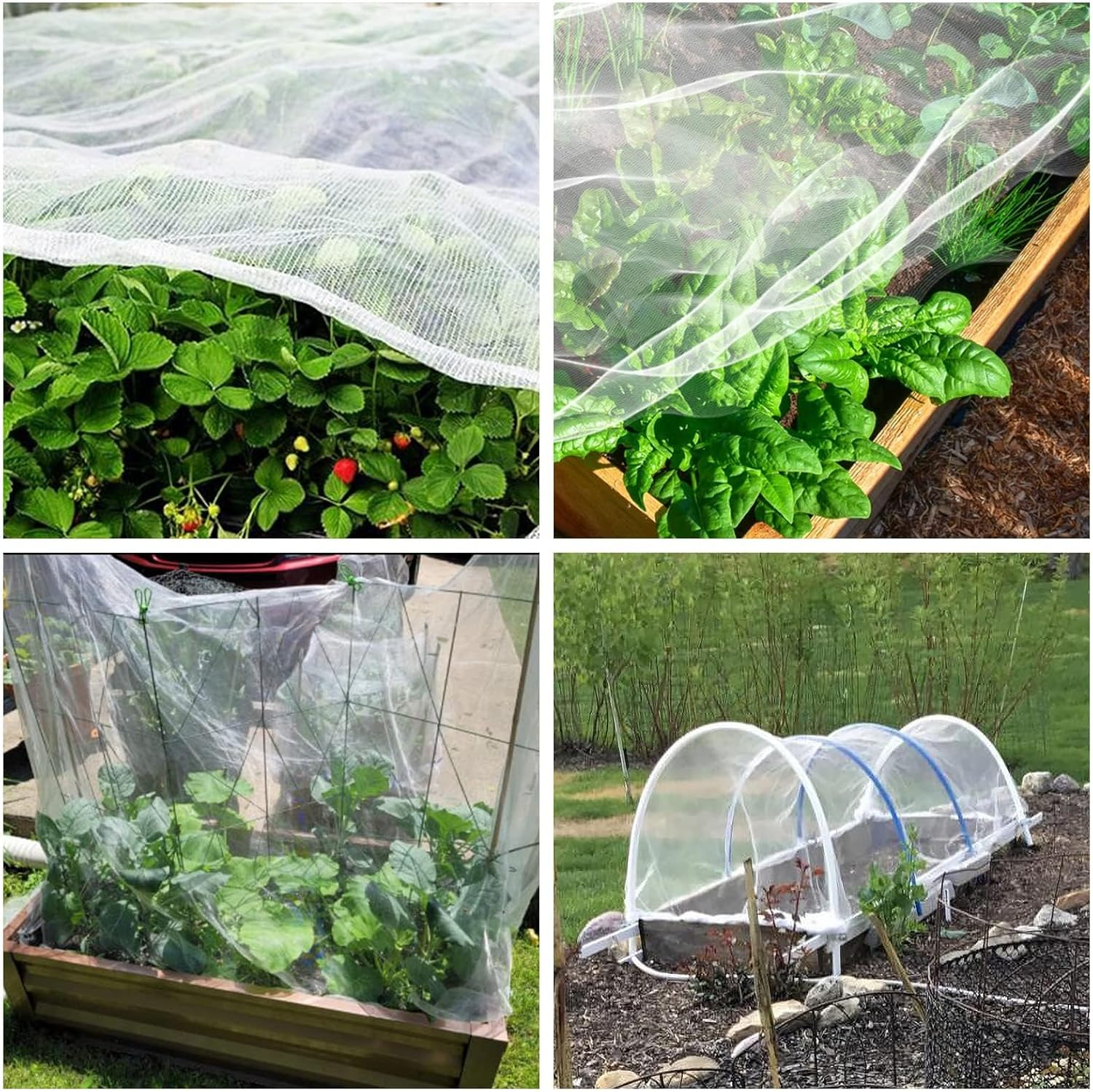 Garden Netting, Plant Covers 10 * 30FT Net Ultra Fine Mesh Protection Netting for Vegetable Plants Fruits Flowers Crops Greenhouse Row Cover Raised Bed Barrier Screen Protection image number 6