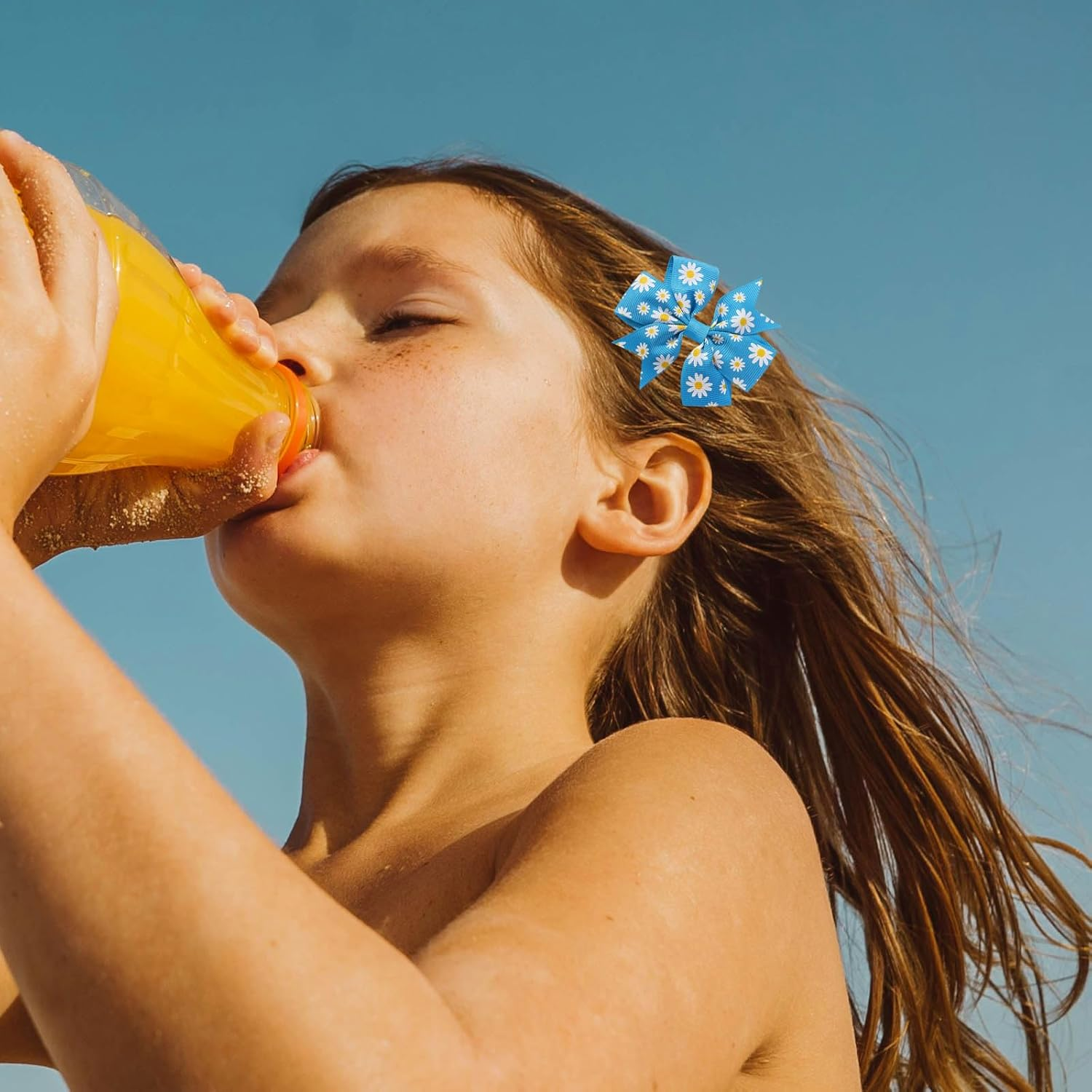 20Pcs Baby Girls Hair Clips, 8X8Cm Floral Alligator Clips for Toddlers, 20 Printed Bows, 4.6Cm Non-Slip Hair Barrettes for Kids & Baby Accessories image number 4