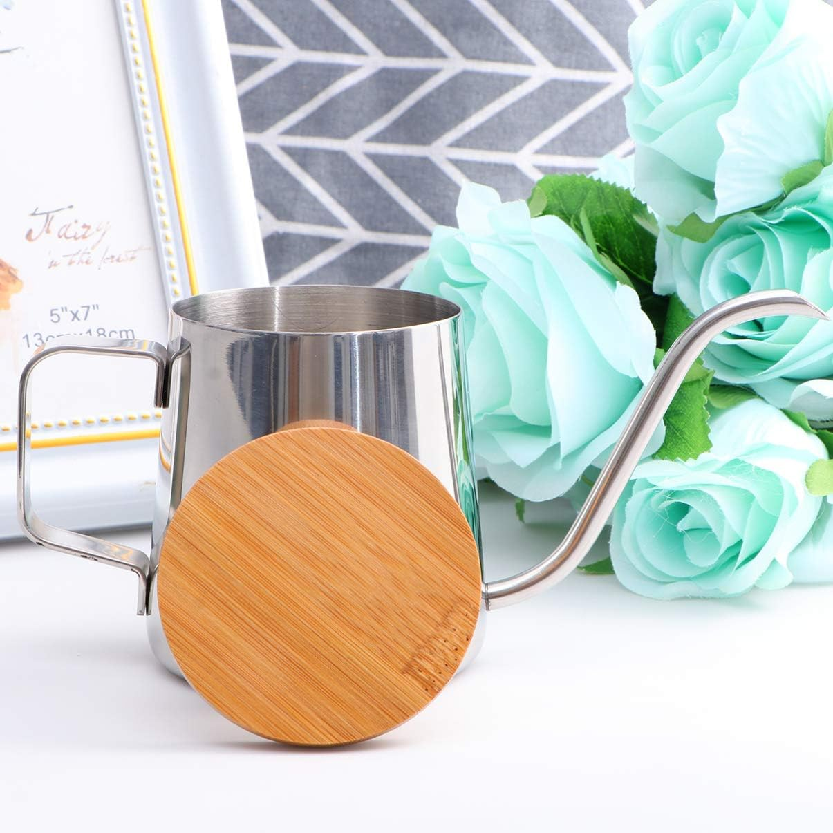 Cabilock Coffee Kettle Coffee Drip Pot Stainless Steel Kettle Small Coffee Maker Espresso Gooseneck Kettle Goose Neck Teapot Coffee Can Metal Coffee Pot Cover Dripping Pot Coffee Machine image number 3