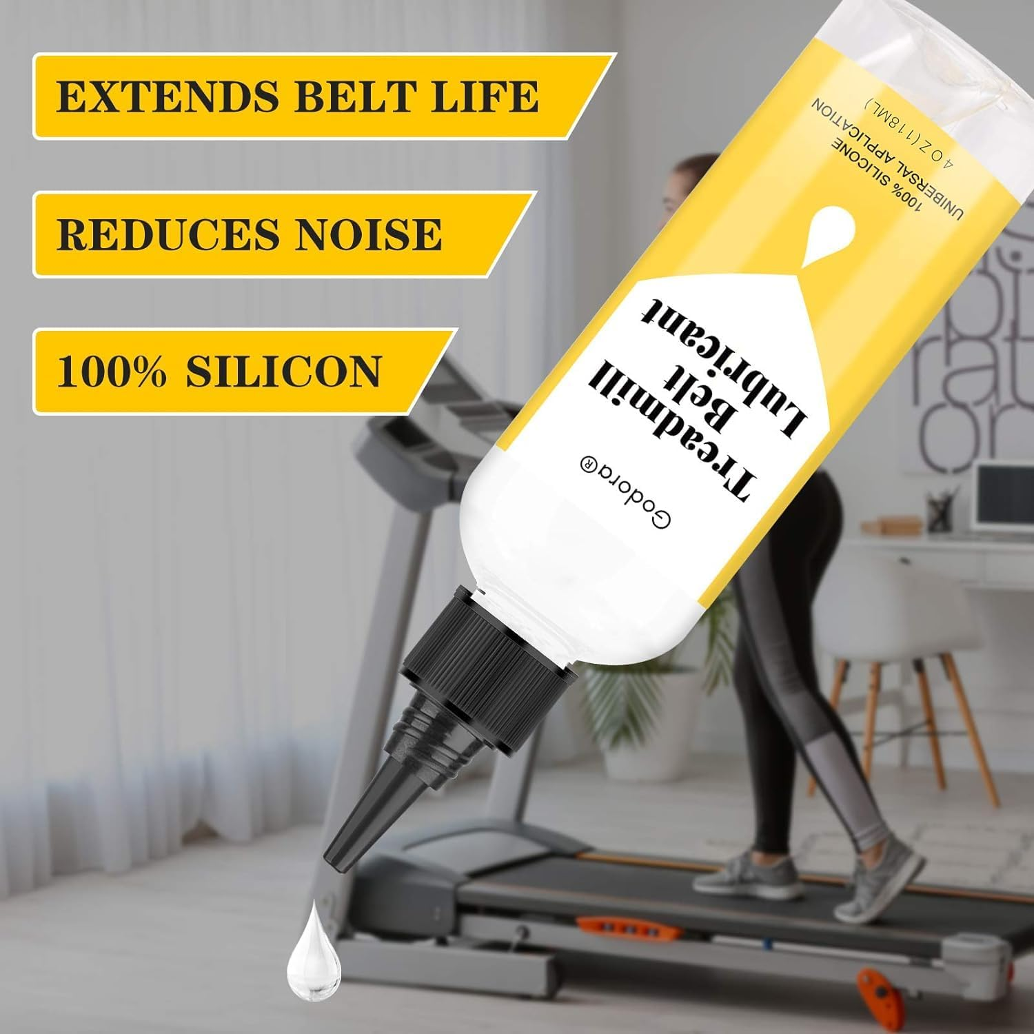 100% Silicone Treadmill Lubricant/Treadmill Lube, 118Ml Premium Treadmill Lubricant Oil, Easy to Apply Treadmill Belt Lubricant Oil, Suitable for Nearly All Type of Treadmills image number 3