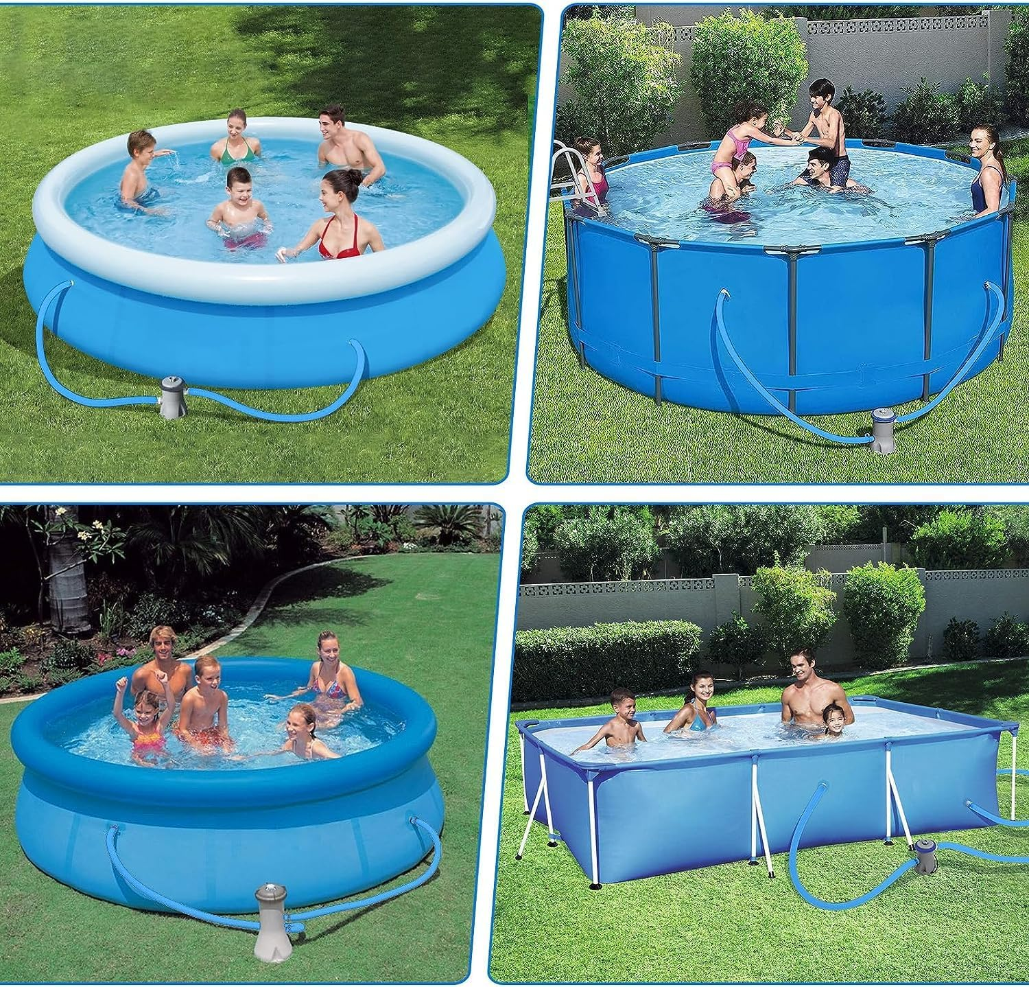 HZIYOU Pool Hoses, 1.25Inches Diameter Swimming Pool Replacement Hose for above Ground Pools, 3 Pack Swimming Pool Pump Pipes with Hose Clamps