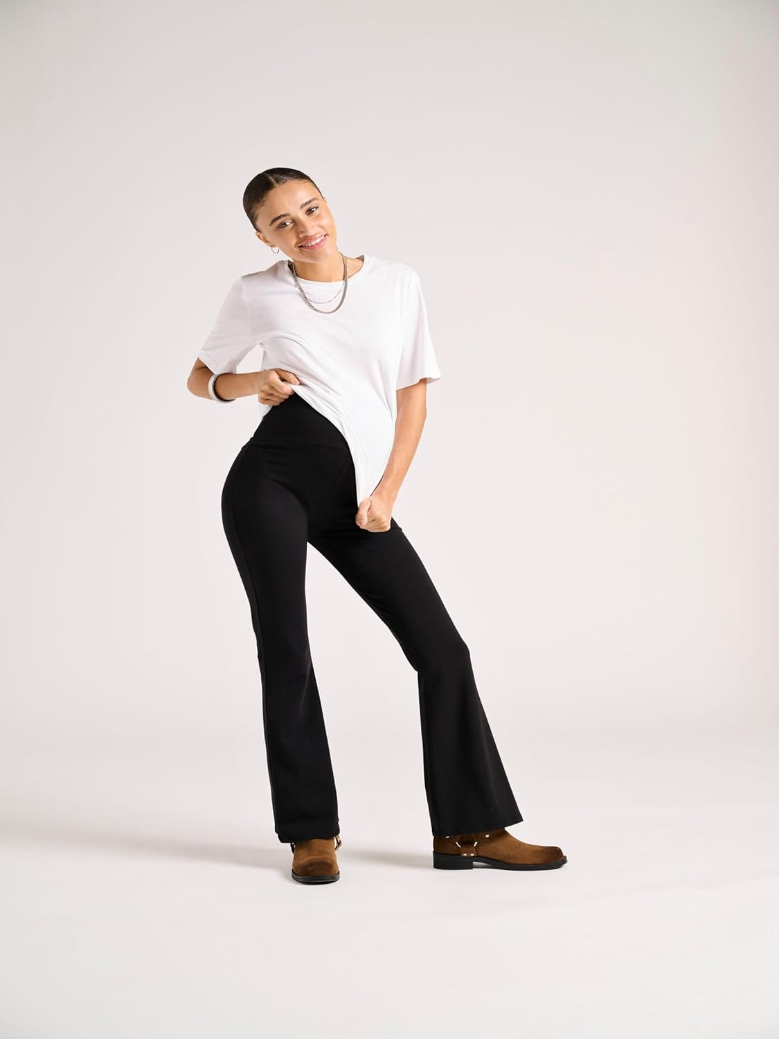 ONLY MATERNITY Women'S Olmlovely Leo Flared Trousers Pack of 2 Noos (Pack of 2) image number 1