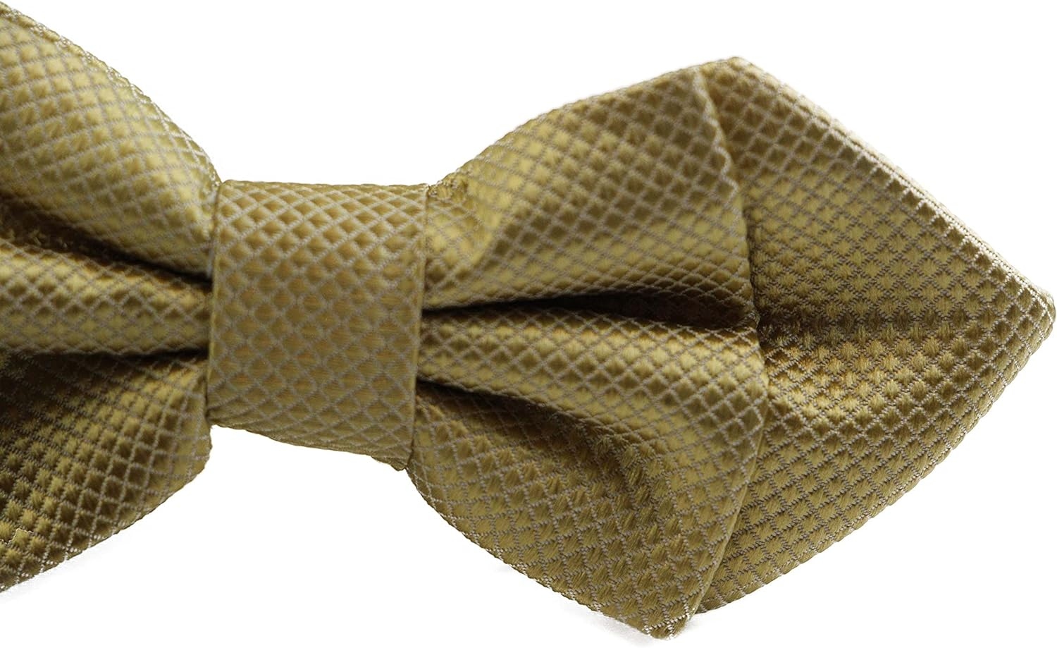 Mens Mustard Yellow Diamond Shaped Checkered Bow Tie image number 2