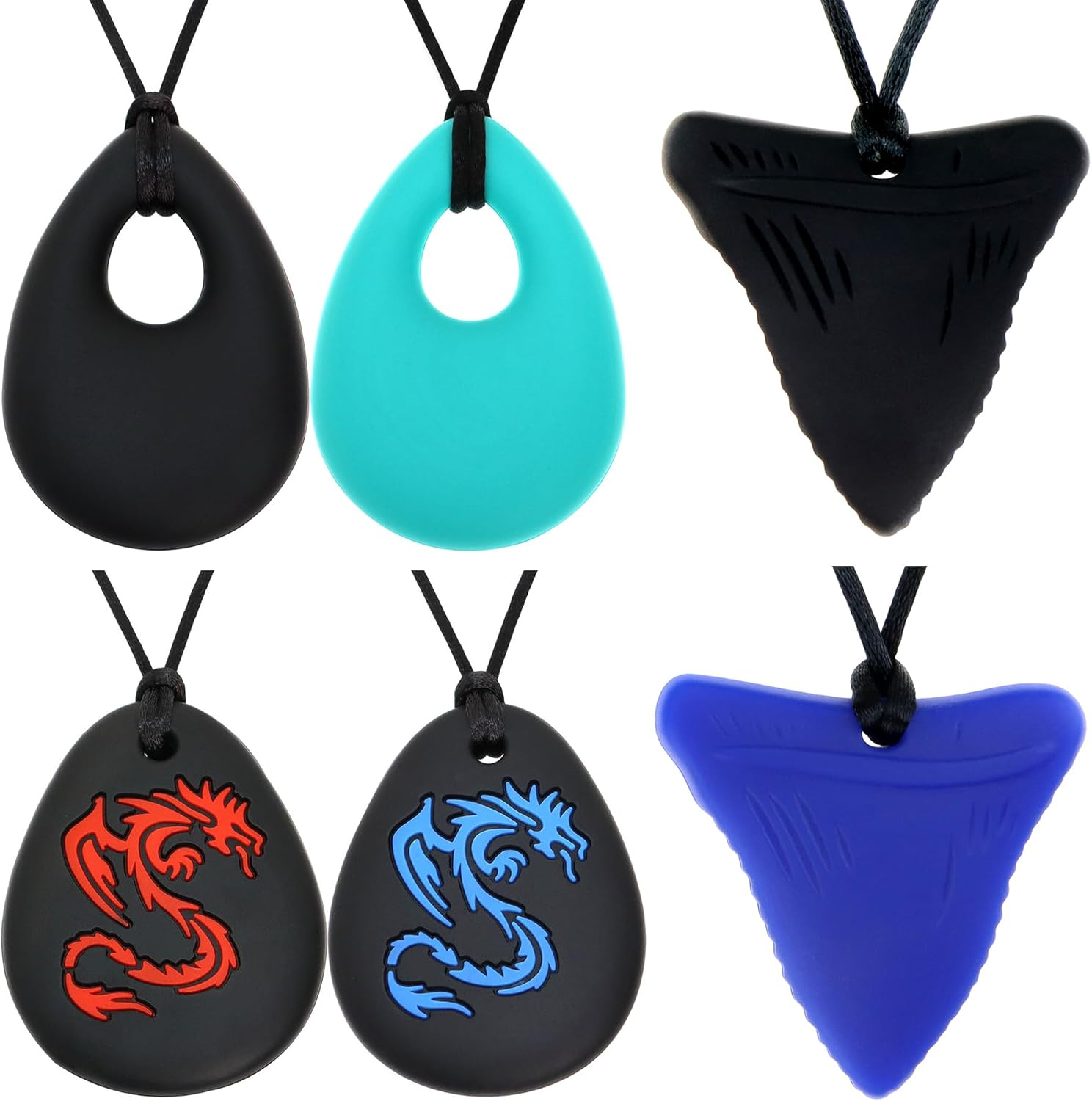 Sensory Chew Necklaces for Boys and Girls, Panny & Mody Australian Local Manufacturer Sensory Chew Necklace for Kids,Teething Necklace for Toddler Boys Children with Anxiety Autism ADHD Oral Motor, Chewable Jewellery (Shape 4)