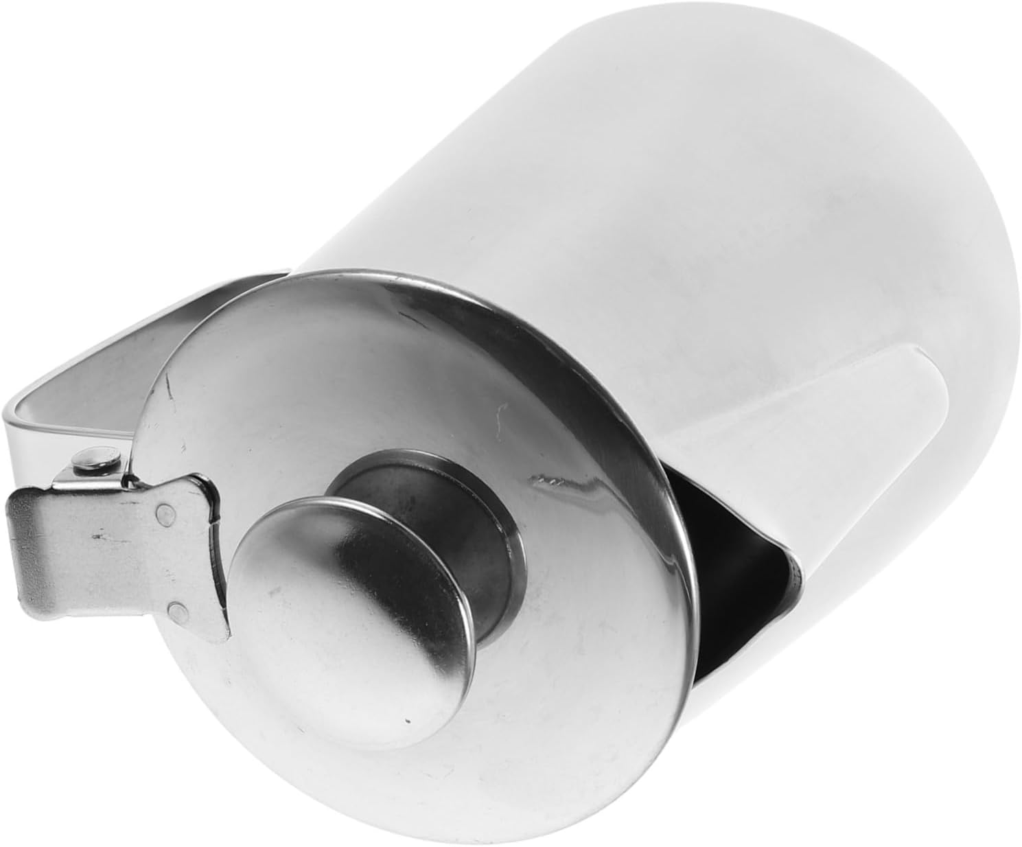 HIAKDOFT Pull Flower Cup Coffee Cup Espresso Milk Steam Pitcher Milk Frother with Lid Small Pouring Jug Stainless Steel Silver image number 2