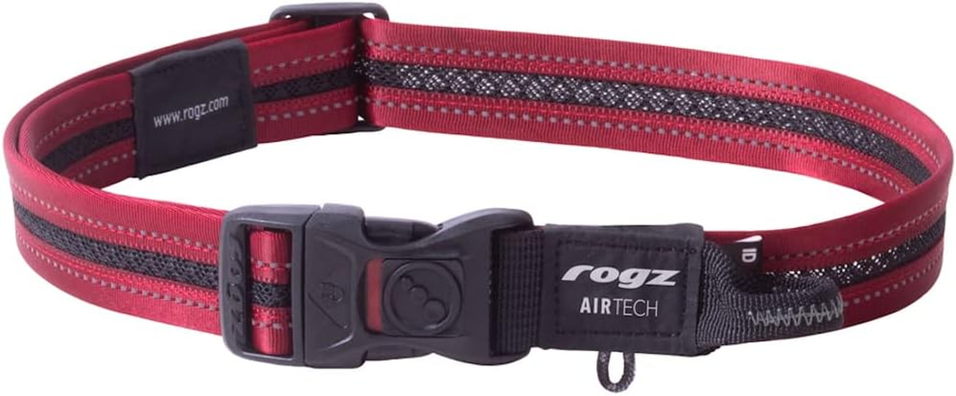 Rogz Airtech Classic Dog Collar, Platinum Grey, Medium