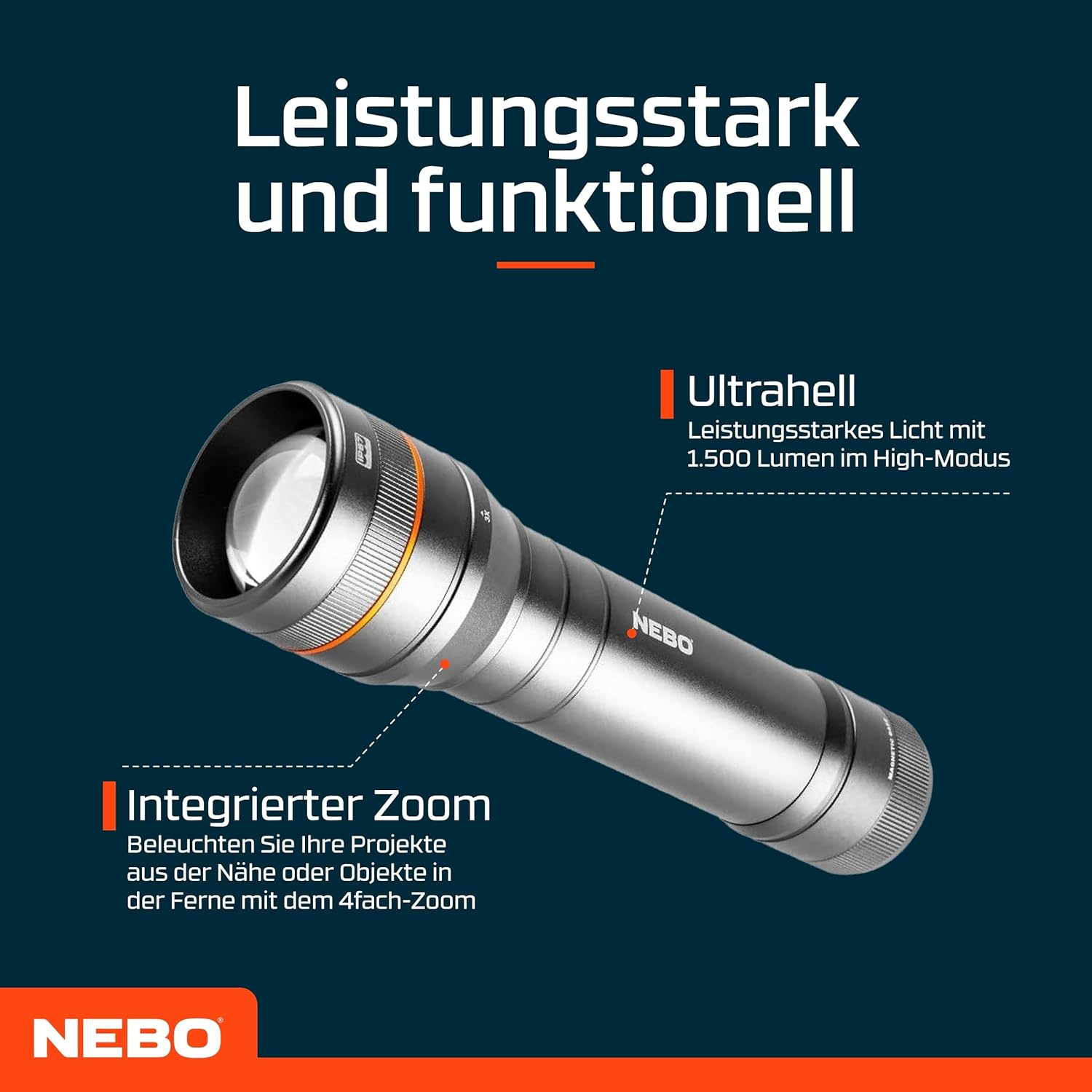 Nebo Newton 1000 Lumen AA Handheld Flashlight image number 3