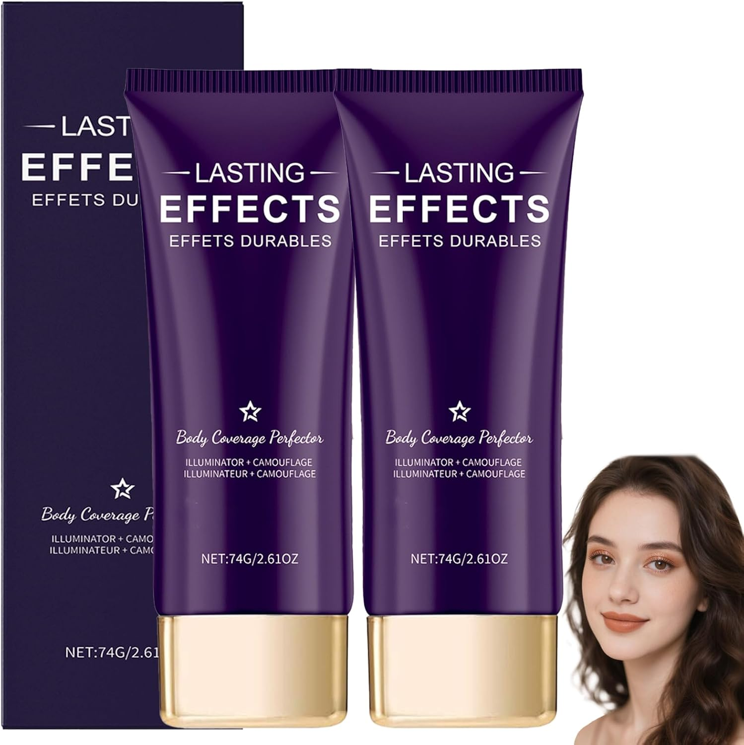 Body Coverage Perfector, Waterproof Sweatproof Body Concealer, Tattoo Cover up Makeup, Full Coverage Leg Makeup, Leg Product to Cover Veins, Long-Lasting Lightweight Body Foundation (2PCS)