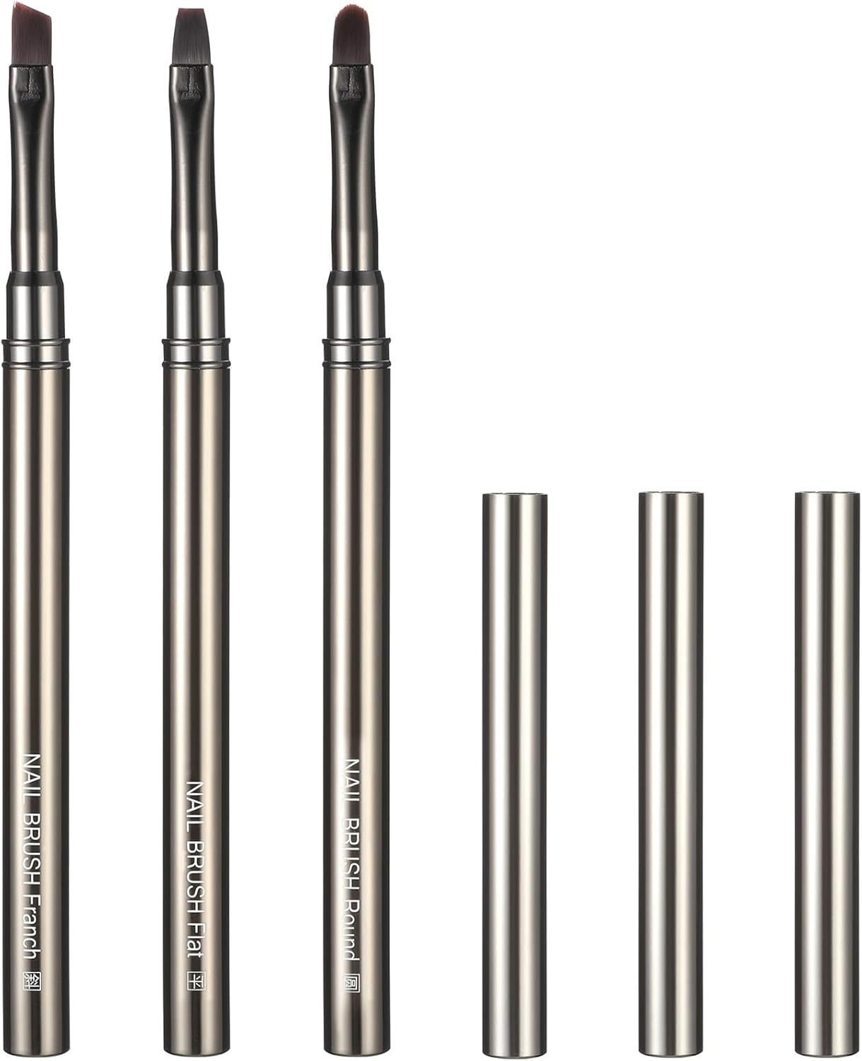 Nail Clean up Brushes, 3 PCS Acetone Resistant Nail Polish Remover Pen Painting Design with Flat/Oval/Fine Angled Gel Nail Brush, Nail Art Brush for Cleaning Nail Polish Mistake on the Cuticles(Brown) image number 6