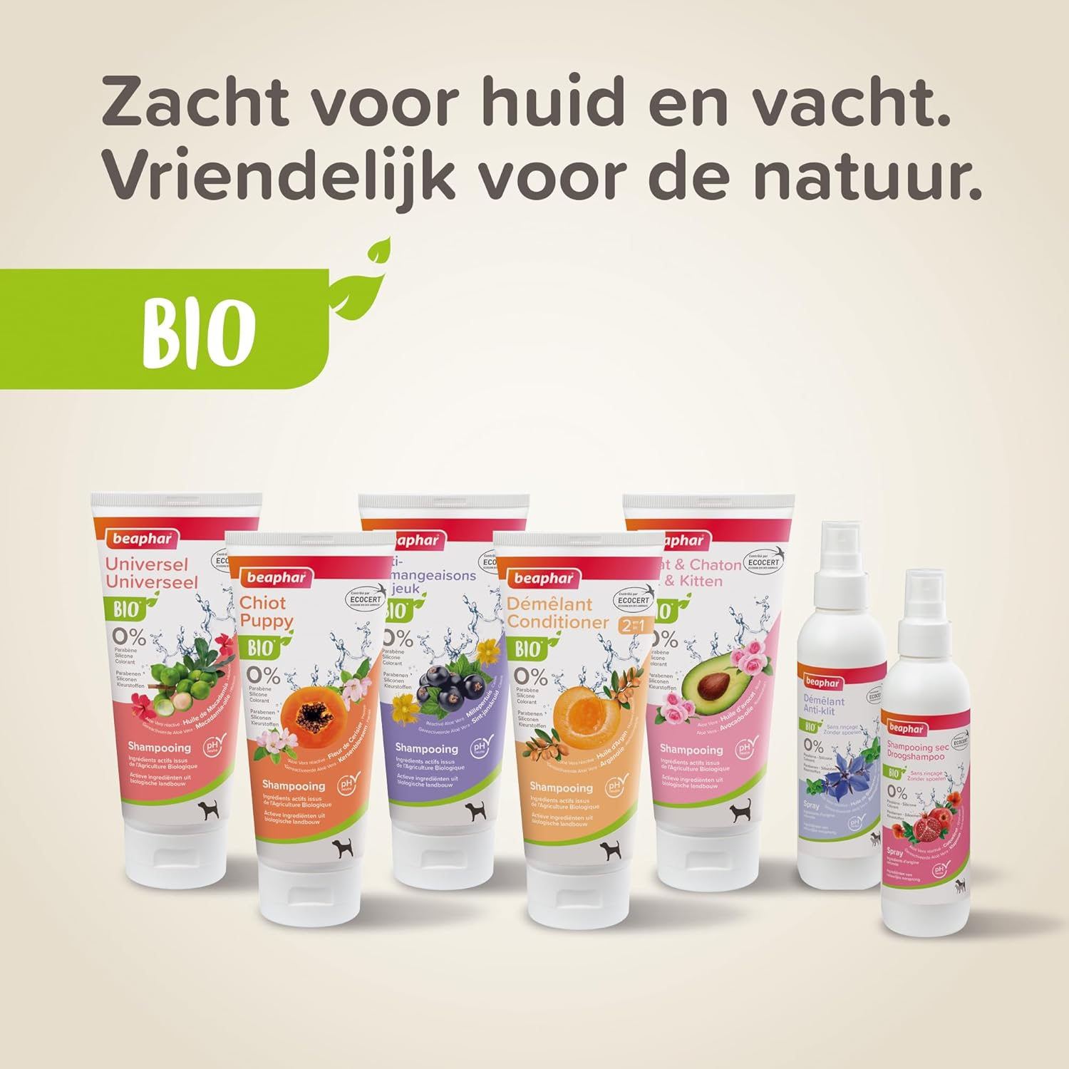 Beaphar ECOCERT Dry Shampoo for Dogs and Cats - Contains Aloe Vera, Bourretch Oil and Organic Mint - Ph Neutral - No Parabens/Silicone/Colours/Alcohol - 200 Ml