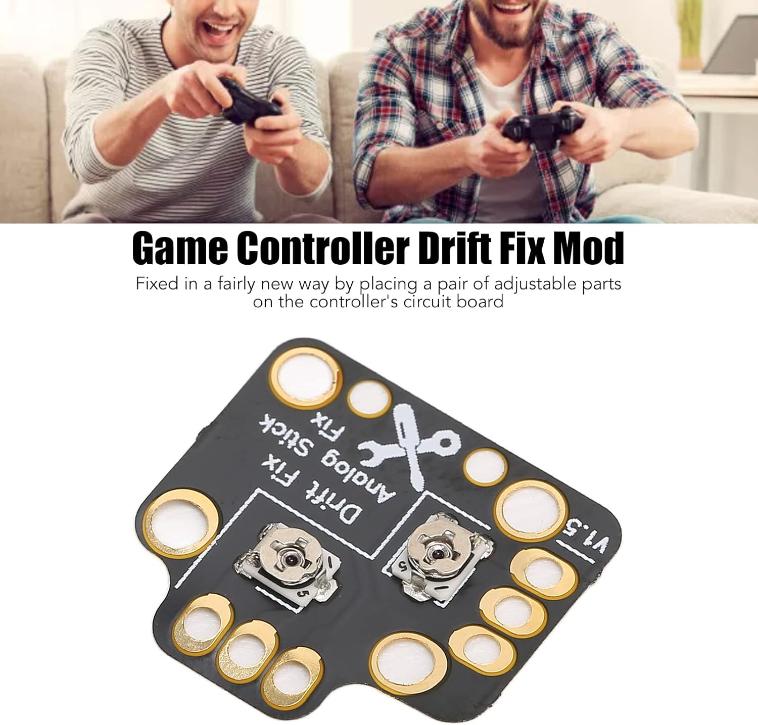 QANYEGN 10Pcs Gamepad Joystick Drift Repair Board, Gamepad Joystick Analog Stick Drift Fix Mod, PS5 Controller Stick Drift Fix Suitable for Game Controllers Black image number 2