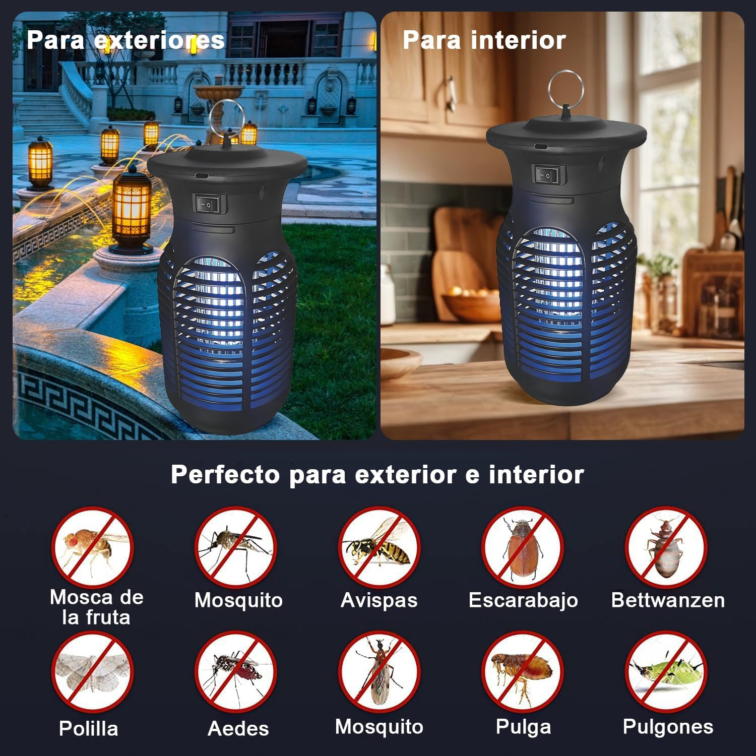 20W Bug Zapper, Electric Mosquito Zapper with High-Intensity UV Light, Waterproof Fly Zapper & Mozzie Zapper, Chemical-Free Insect Trap for Indoor Bedrooms, Outdoor Patios, Gardens, Cafes image number 5