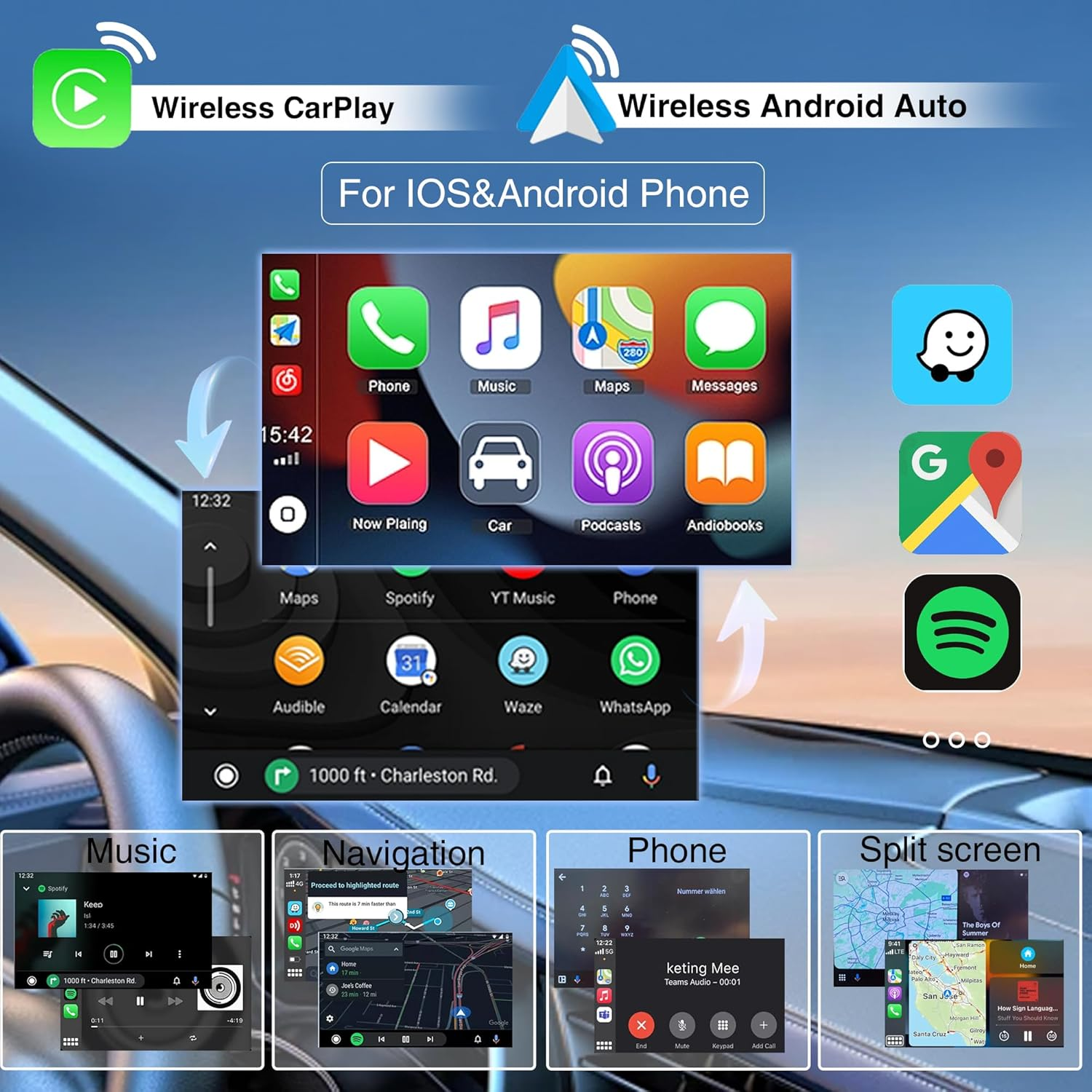 SCUMAXCON Wireless Carplay Android Auto RCD360 PRO3S RCD330 Car Stereo Radio Bluetooth OPS USB SD for Golf 5 6 MK5 MK6 Polo Passat B6 B7 Caddy Polo CC (NOT Support Backup Camera) image number 2