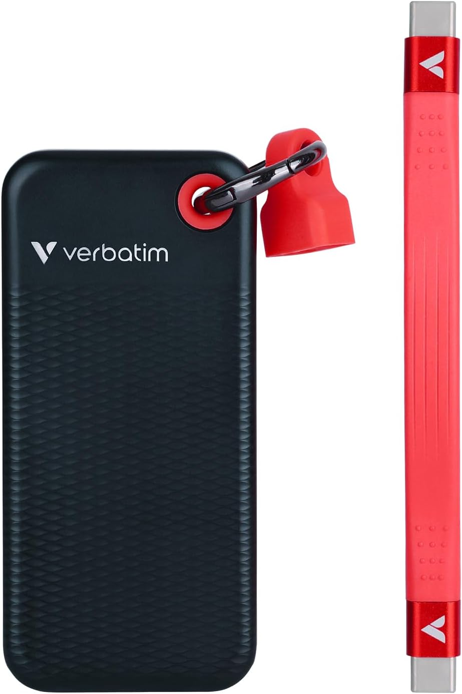 Verbatim Pocket SSD USB 3.2 Gen 2 1TB Black/Red