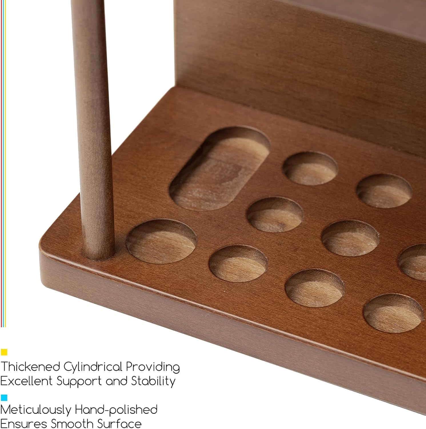 MEEDEN PRO Paint Brush Holder - Wooden Paint Brush Organizer - Paint Brush Holder for Artist - Art Supply Storage for Desk, Arts and Crafts image number 6