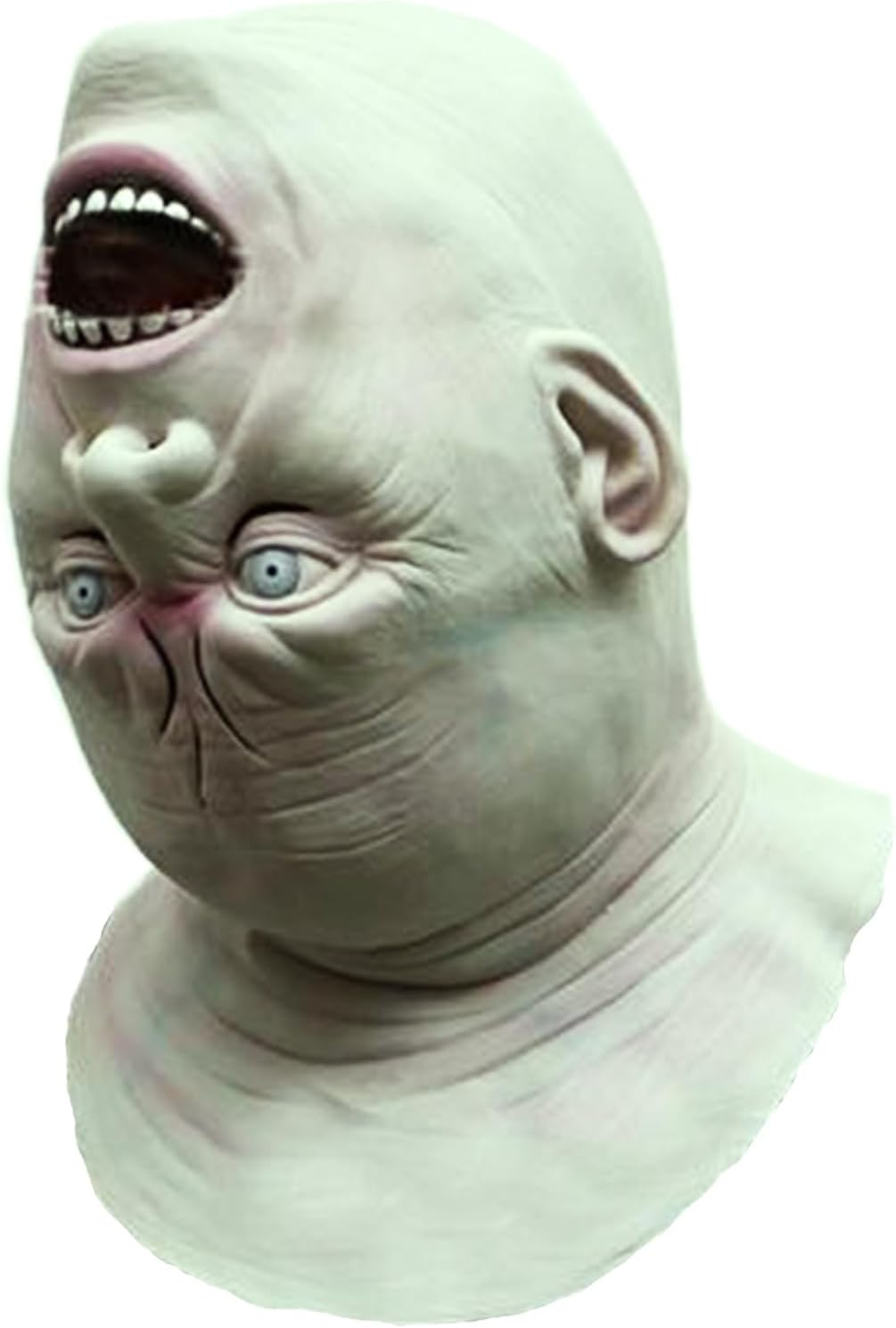 Costume Thick Terror Alien Inverted Old Man Head Ghost House Row Zombie Demon Full Mask for Halloween Party, Light Green image number 1