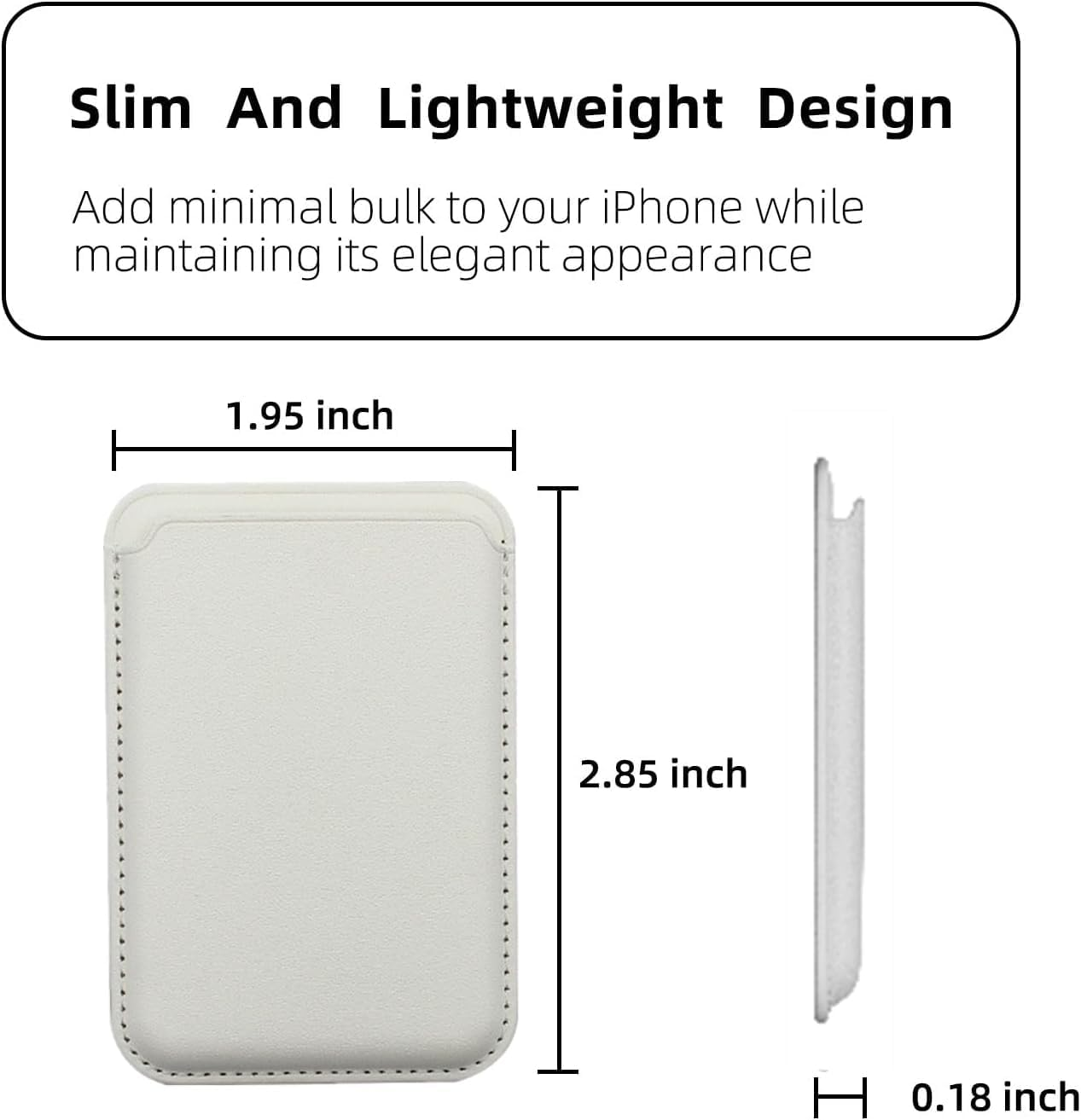 Magnetic Phone Wallet Compatible with Apple Magsafe, Minimalist Leather Wallet, Rfid-Blocking Card Holder for Iphone 16 Pro Max/16 Plus/16, for Iphone 15 Pro Max/15 Plus/15 Pro/14/13/12【White】 - Silver image number 7