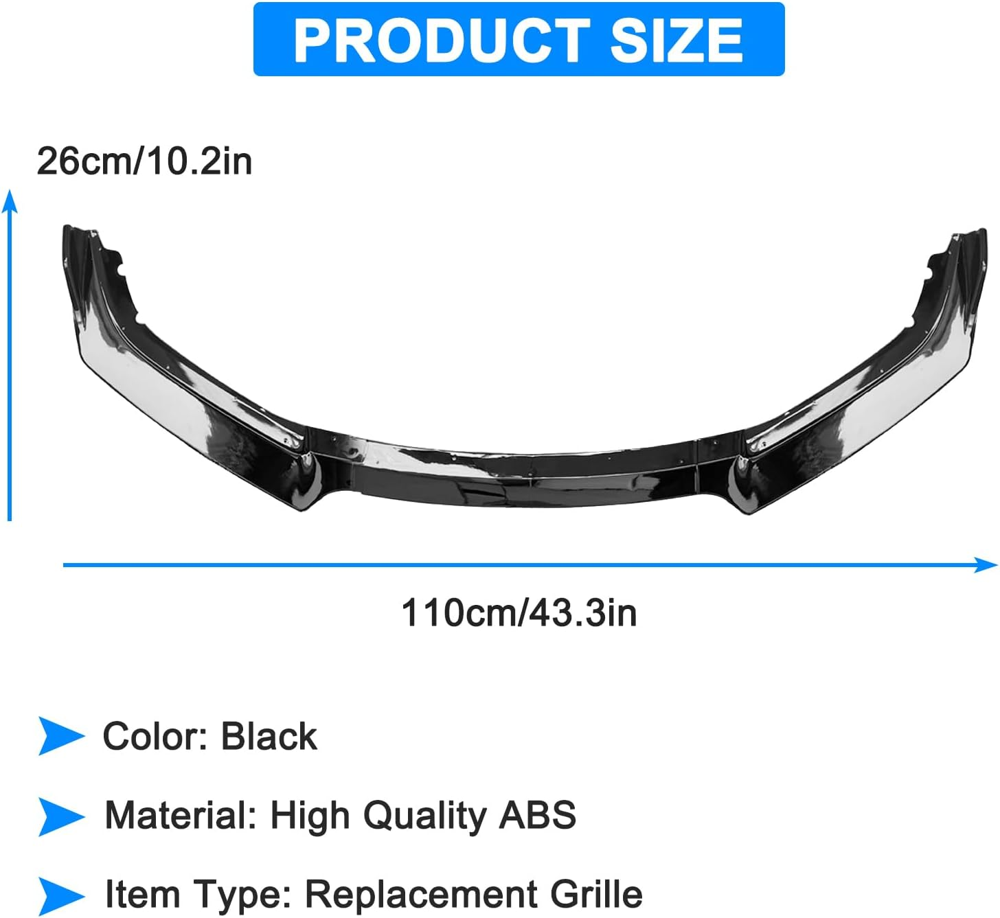 Collect Light 3Pcs Front Bumper Spoiler Lip for 2016-2020 Honda Civic Glossy Black Body Kits Spoiler image number 2