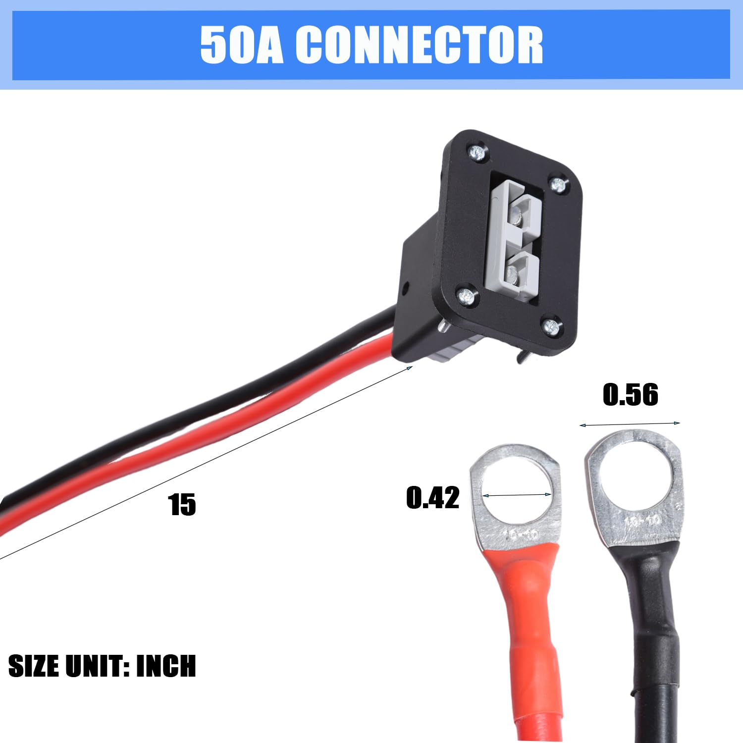 Aikoolwer Anderson Plug Connector Harness Connectors Kit Battery Cables Quick Disconnect Mounting Bracket for Winch Trailer Rv Truck Wiring image number 3
