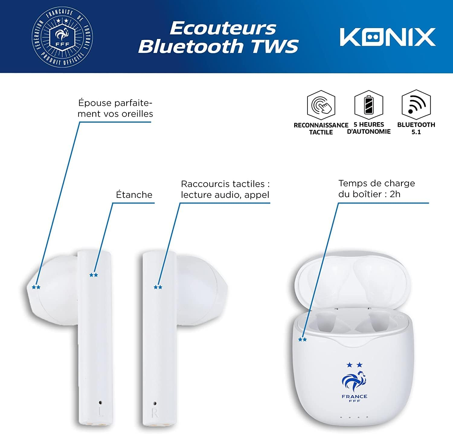KX FFF TWS Headphones - White