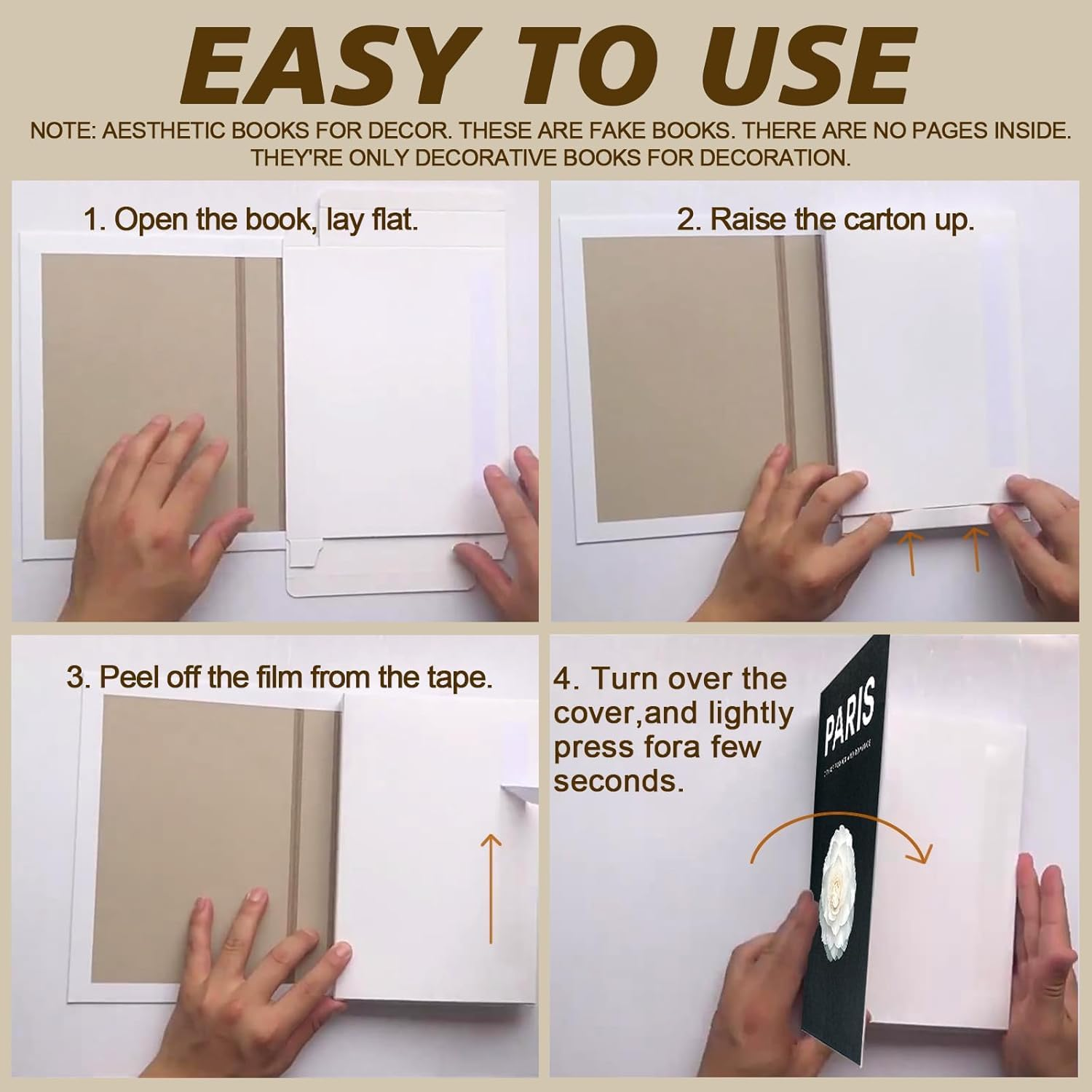 UPAUS Decorative Books for Home D&eacute;cor, Stylish Fake Books, Room Books Decor Aesthetic for Coffee Table Decor, Living Room, Table, Bookshelf Decor, Modern Hardcover Stacked Display Books (3 PCS) image number 5