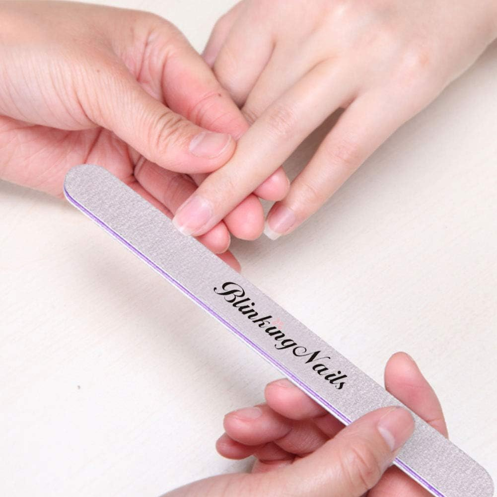 Nail File 80/100/180 Grit Pack of 15Pcs Professional Nail Buffer Block for Acrylic Nails Nail File Block with Double Sides Sanding File Set Disposable Nail File and Buffers Bulk of Nail Art Tools 100/180 15Pcs image number 1