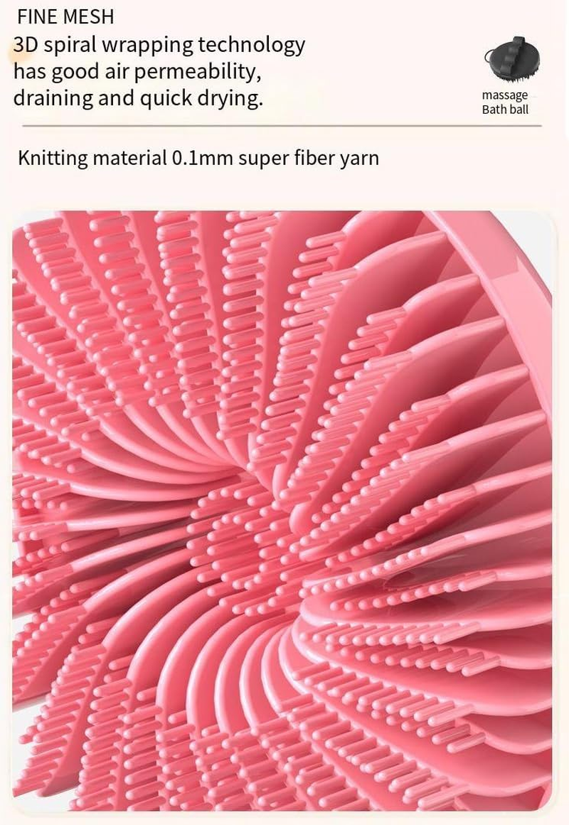 Silicone Body Scrubber, Gentle Exfoliating Shower Brush for Sensitive Skin, Ergonomic No-Slip Handle (Grey, One Size) image number 4